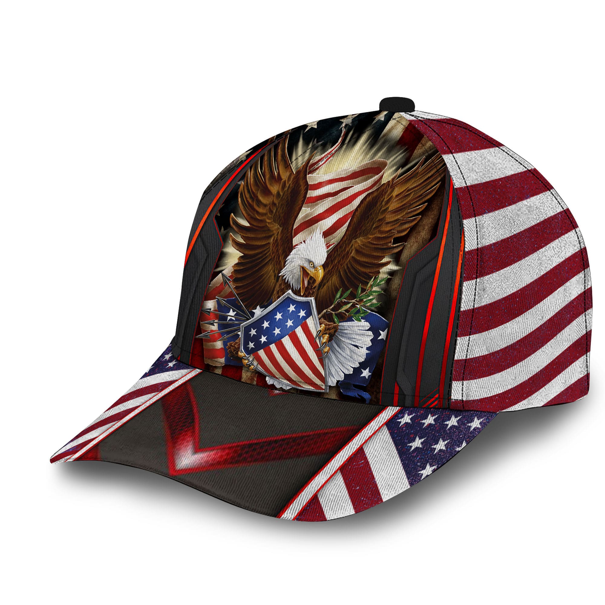 Premium American Eagle Patriotic 3D Cap Trucker Hats Custom Hats Gifts For Men & Women