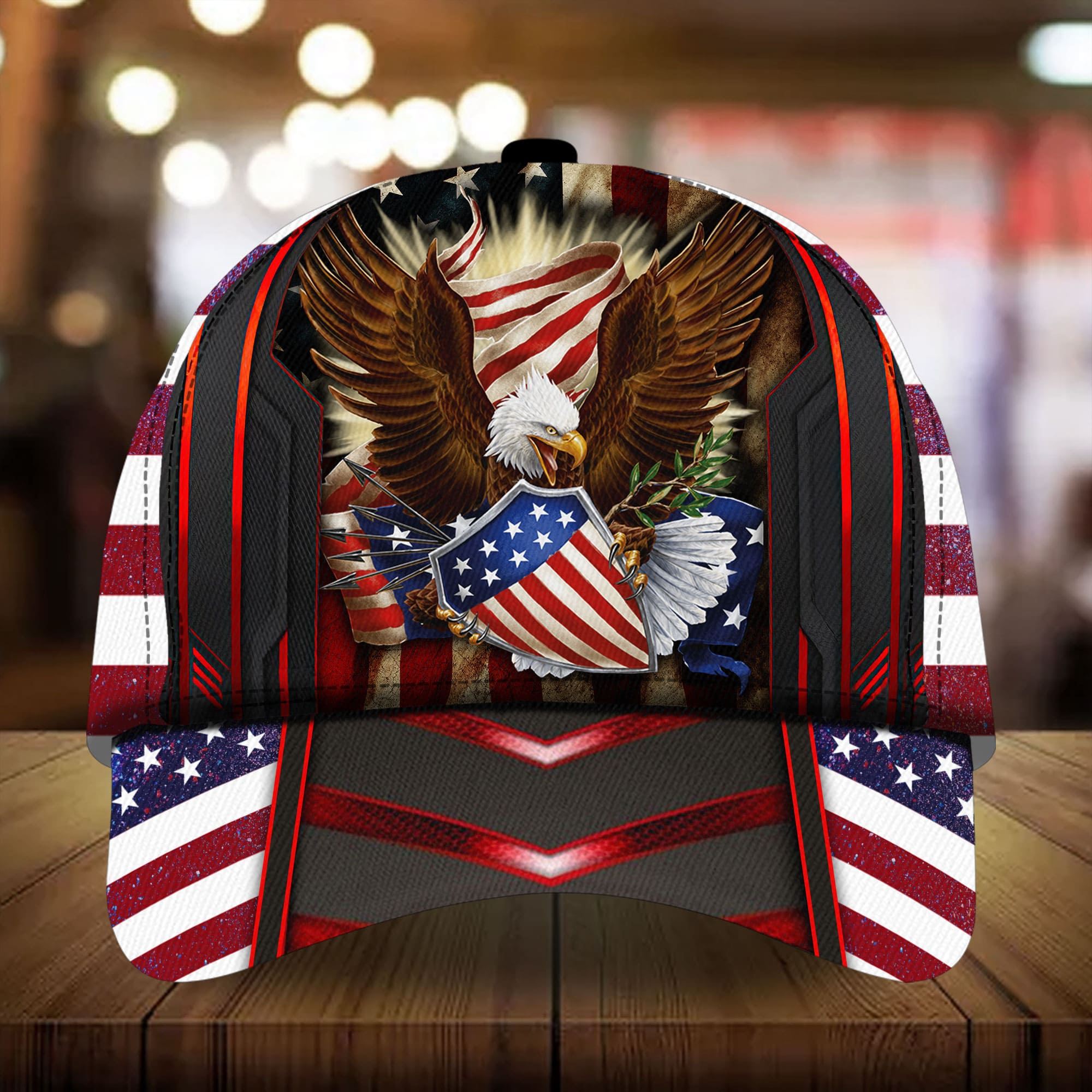 Premium American Eagle Patriotic 3D Cap Trucker Hats Custom Hats Gifts For Men & Women