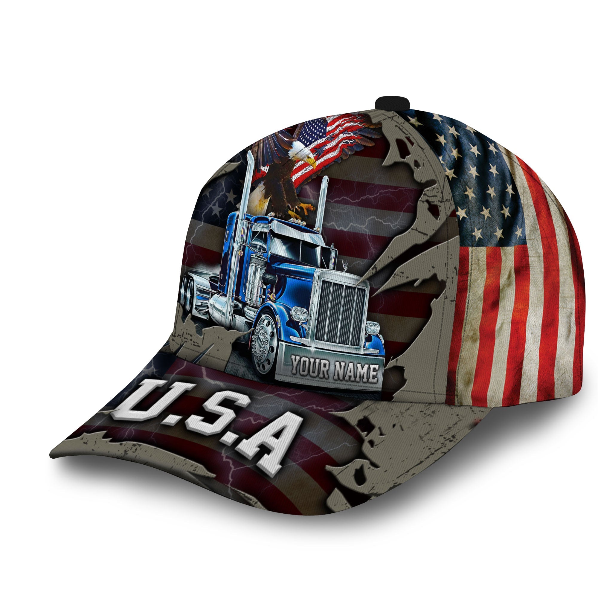 Premium American Eagle Truck Driver Hats Personalized Trucker Hats Custom Hats Gifts For Men & Women