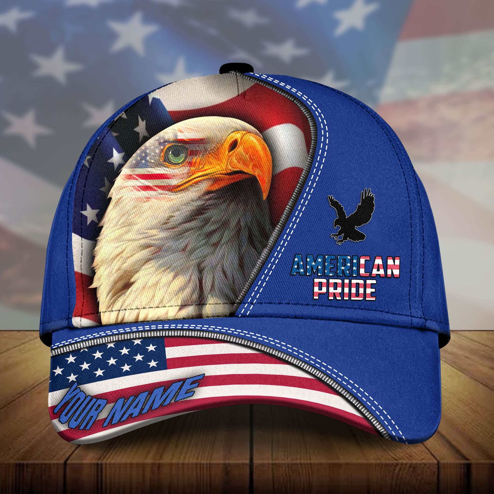 Premium American Pride, Eagle Patriotic 3D Hat Multicolor Personalized Trucker Hats Custom Hats Gifts For Men & Women