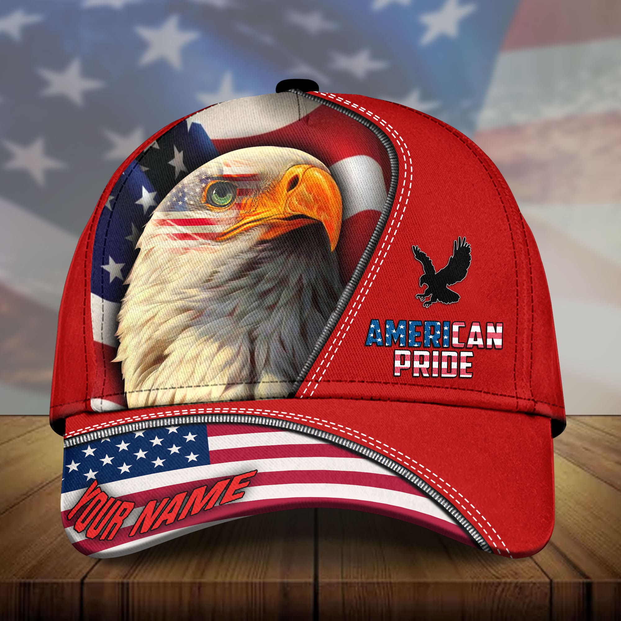 Premium American Pride, Eagle Patriotic 3D Hat Multicolor Personalized Trucker Hats Custom Hats Gifts For Men & Women