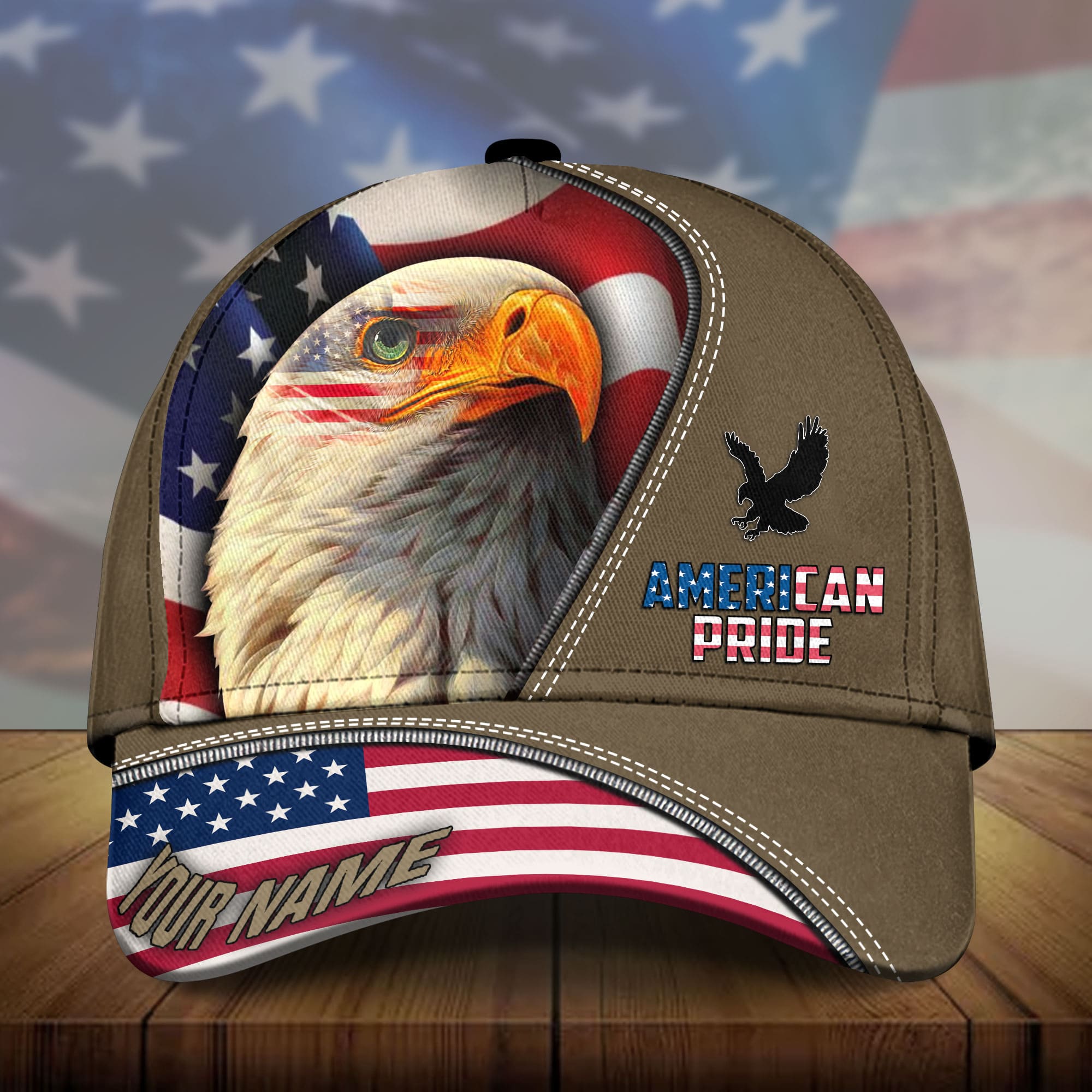 Premium American Pride, Eagle Patriotic 3D Hat Multicolor Personalized Trucker Hats Custom Hats Gifts For Men & Women