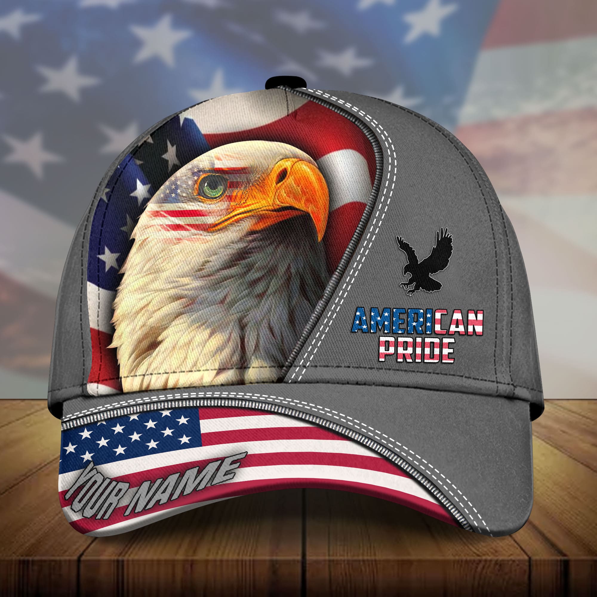 Premium American Pride, Eagle Patriotic 3D Hat Multicolor Personalized Trucker Hats Custom Hats Gifts For Men & Women