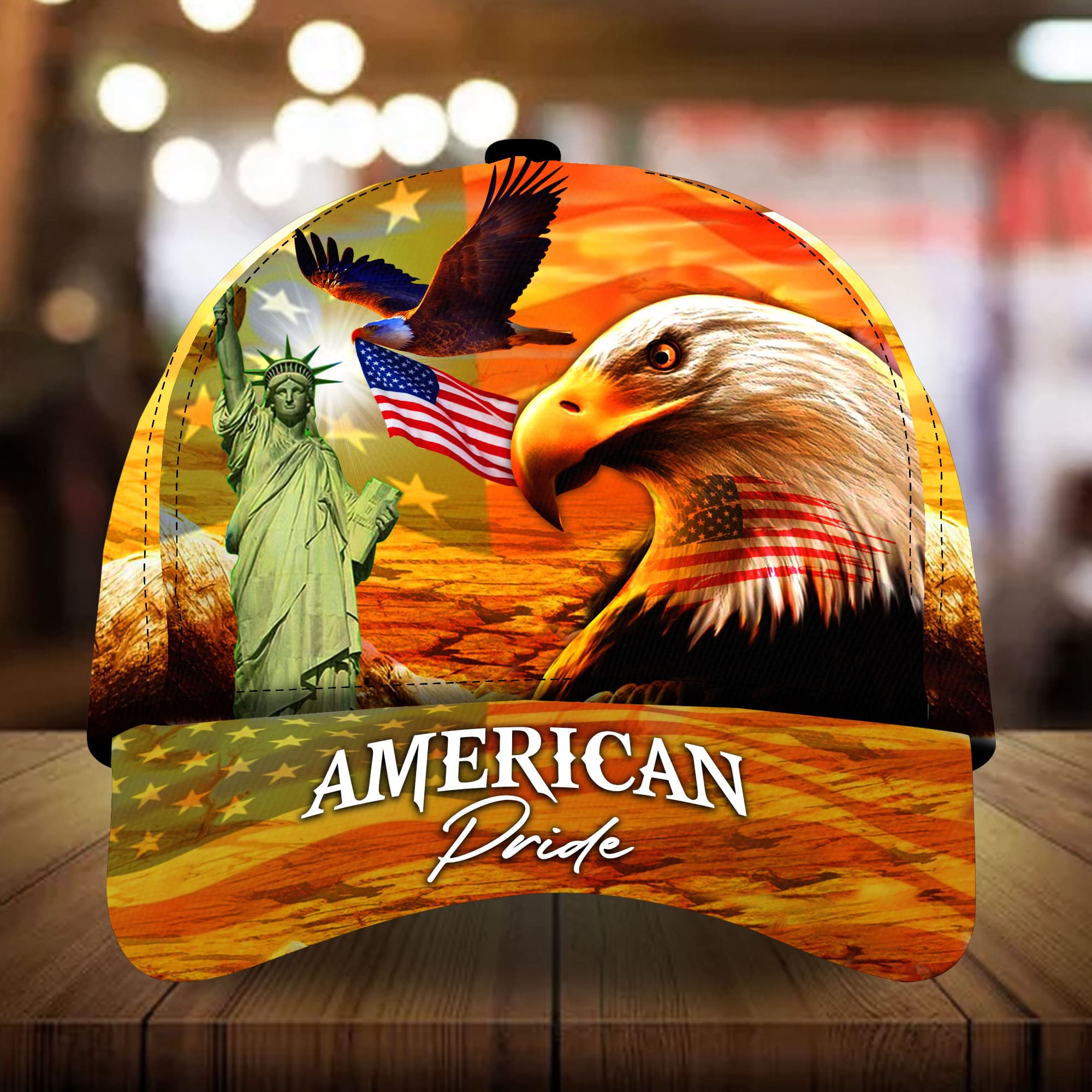 Premium American Pride, Eagle Patriotic 3D Hat Printed Trucker Hats Custom Hats Gifts For Men & Women