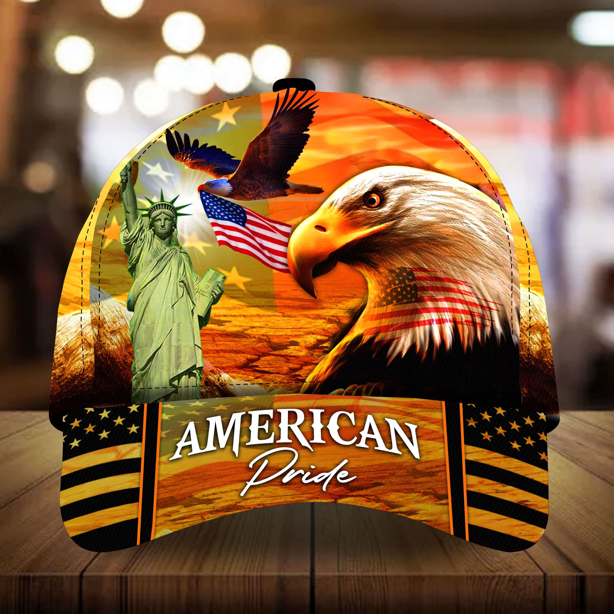 Premium American Pride, Eagle Patriotic 3D Hat Printed Trucker Hats Custom Hats Gifts For Men & Women