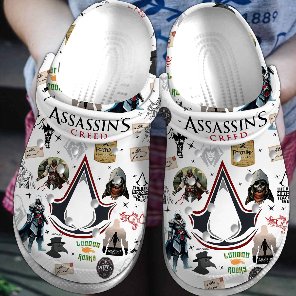Premium Assassin's Creed Game Crocs Crocband Clogs Shoes Comfortable For Men Women and Kids