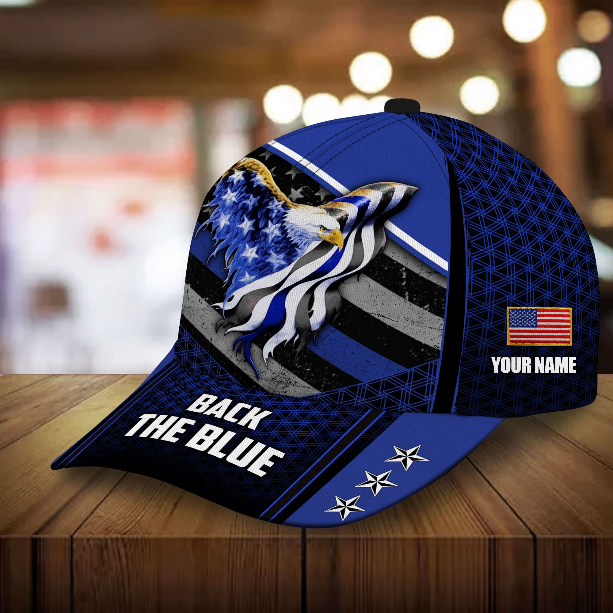 Premium Back The Blue, Thin Blue Eagle 3D Hat Personalized Trucker Hats Custom Hats Gifts For Men & Women