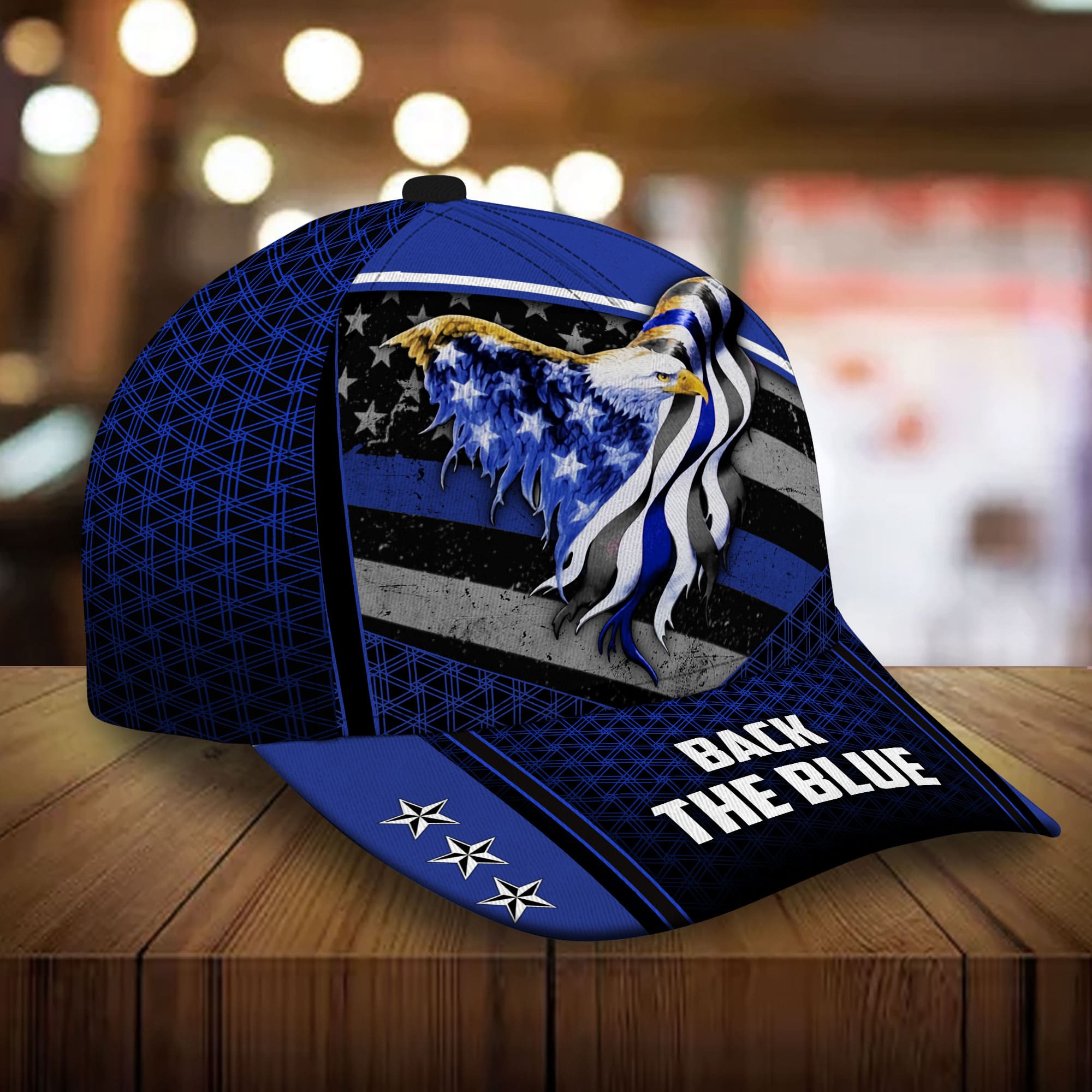 Premium Back The Blue, Thin Blue Eagle 3D Hat Personalized Trucker Hats Custom Hats Gifts For Men & Women