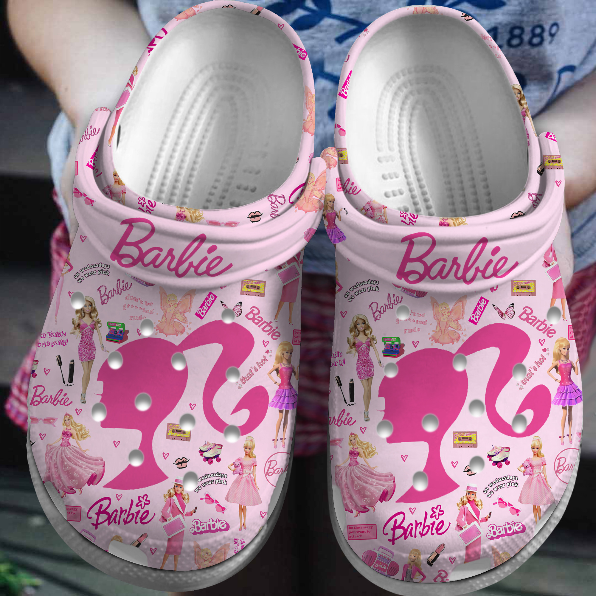 Premium Barbie Cartoon Toy Crocs Crocband Clogs Shoes Comfortable For Men Women and Kids