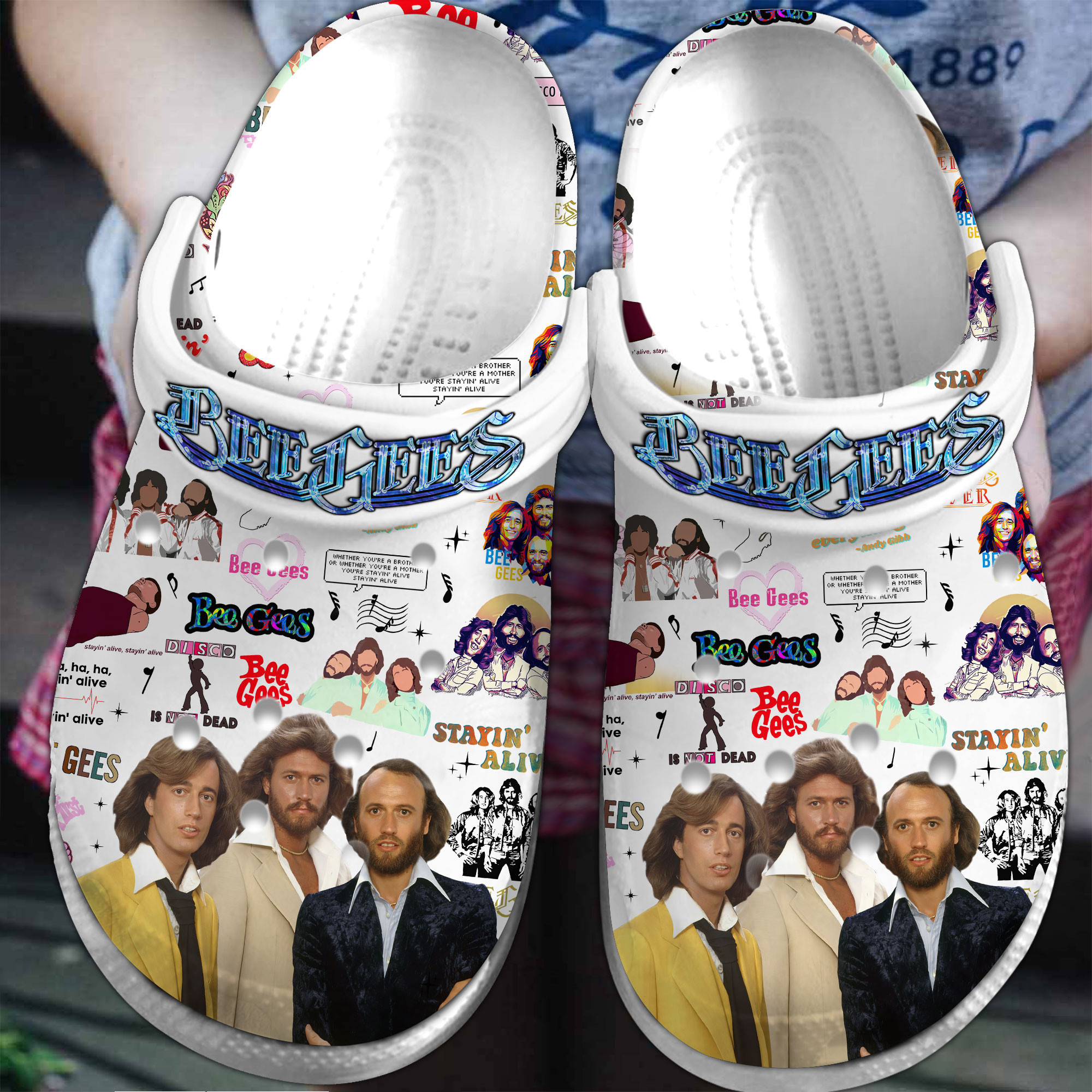 Premium Bee Gees Music Crocs Crocband Clogs Shoes Comfortable For Men Women and Kids