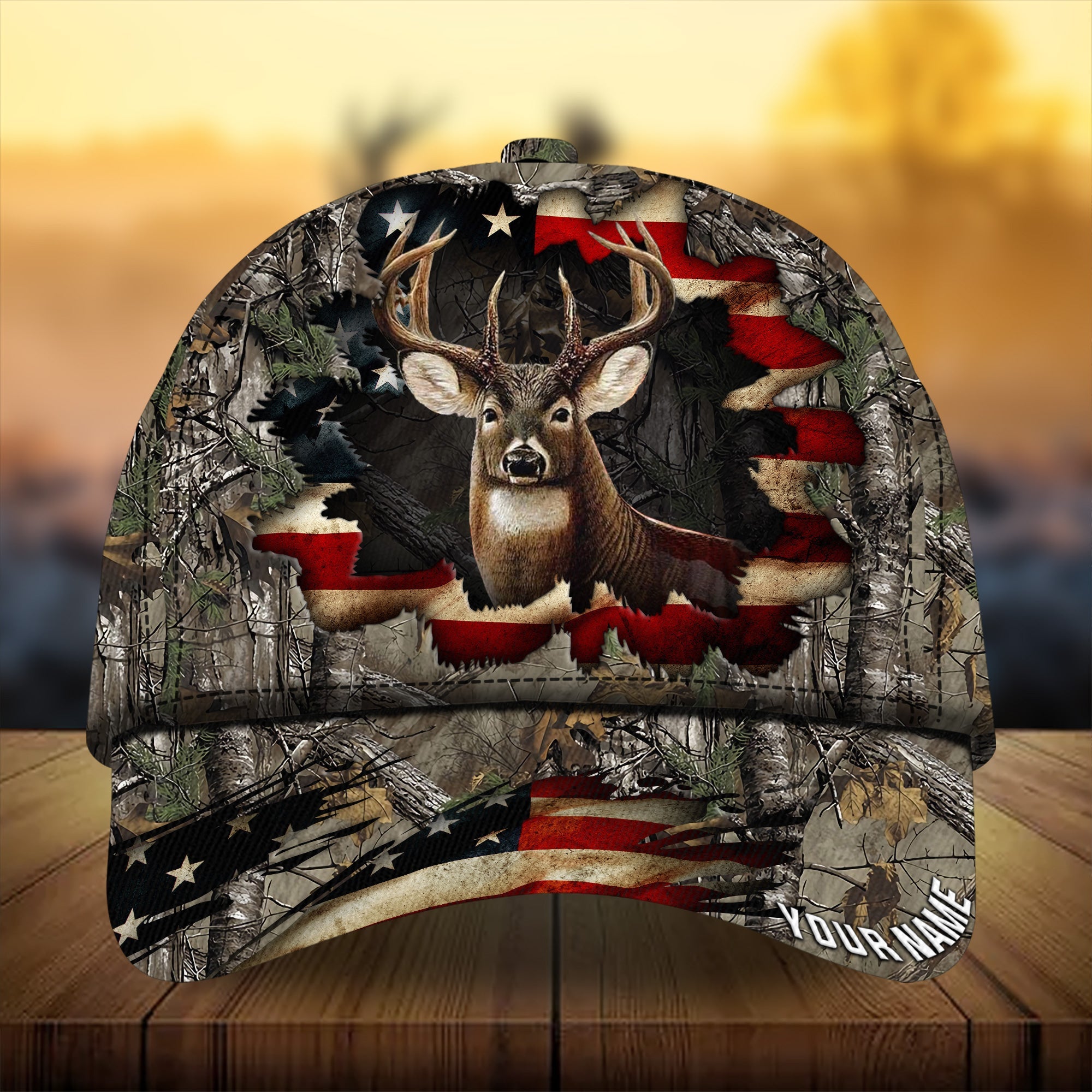 Premium Best Dark Old Flag Deer Hunting Hats 3D Printed Multicolored Personalized Trucker Hats Custom Hats Gifts For Men & Women
