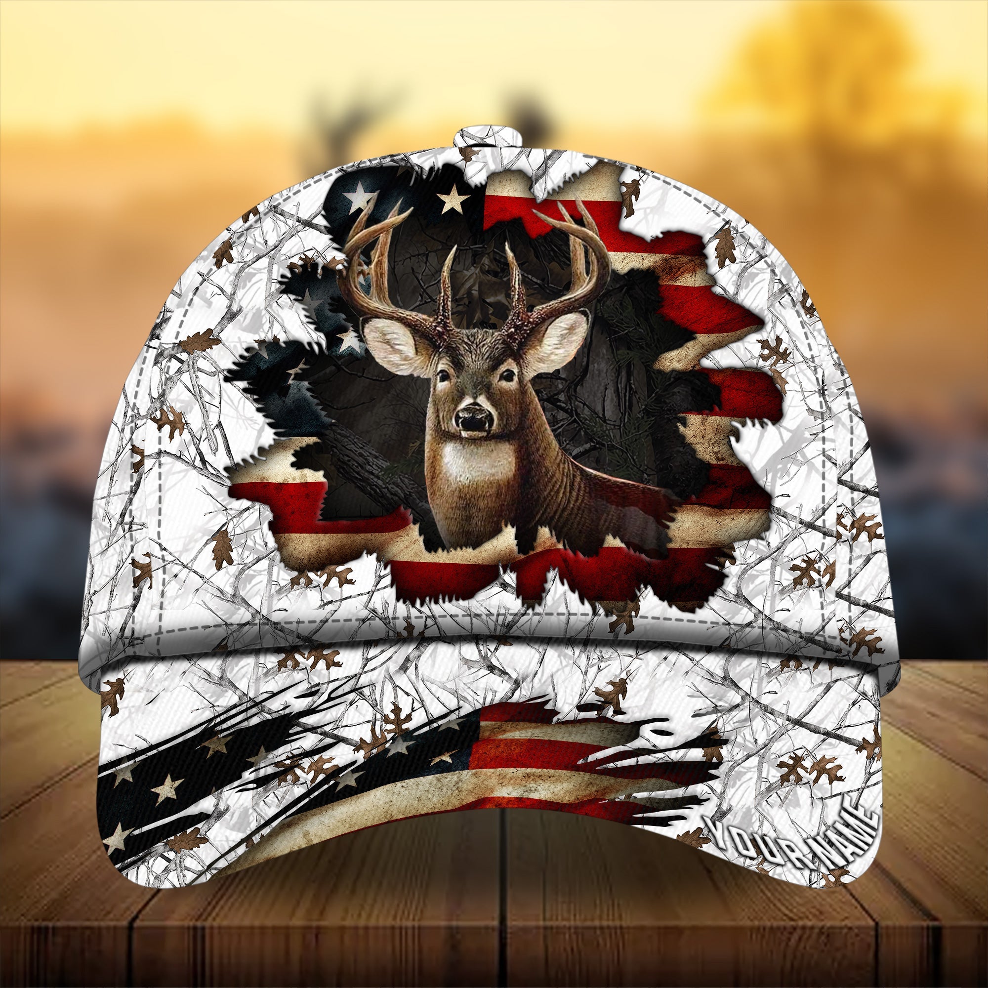 Premium Best Dark Old Flag Deer Hunting Hats 3D Printed Multicolored Personalized Trucker Hats Custom Hats Gifts For Men & Women