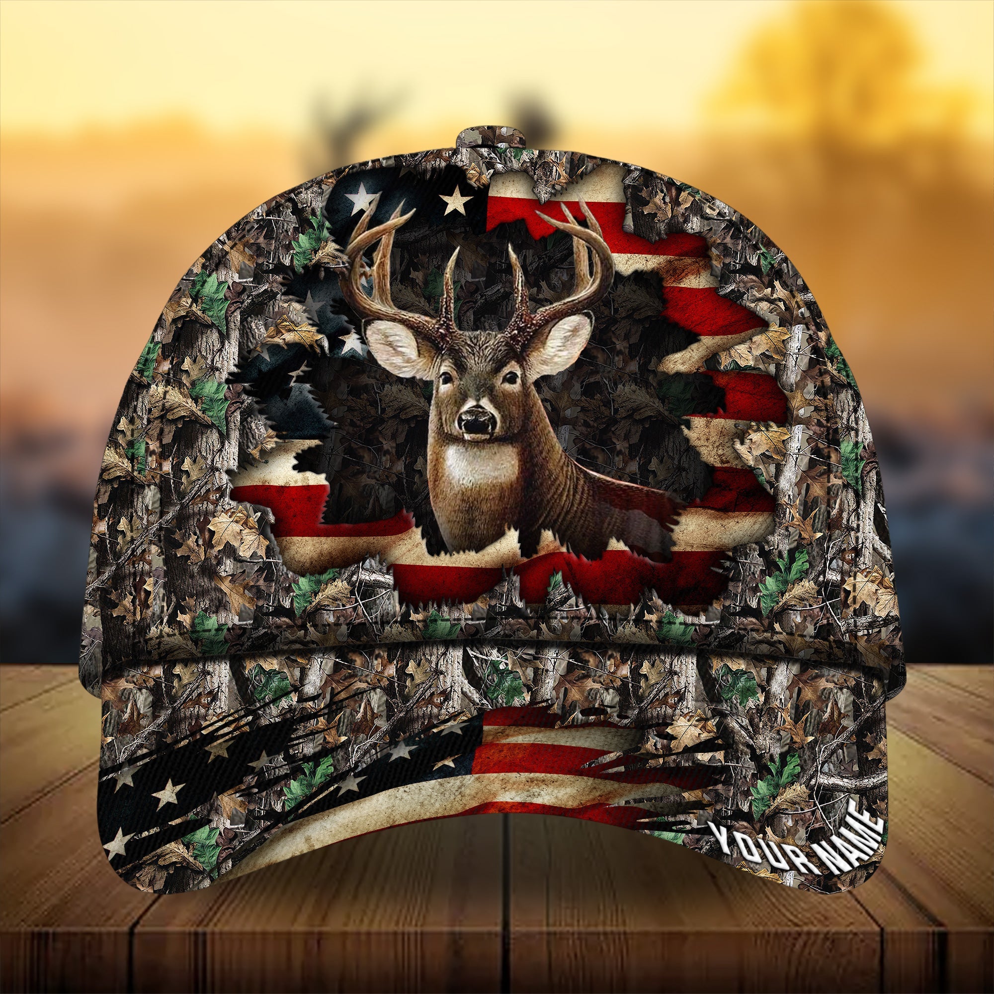 Premium Best Dark Old Flag Deer Hunting Hats 3D Printed Multicolored Personalized Trucker Hats Custom Hats Gifts For Men & Women