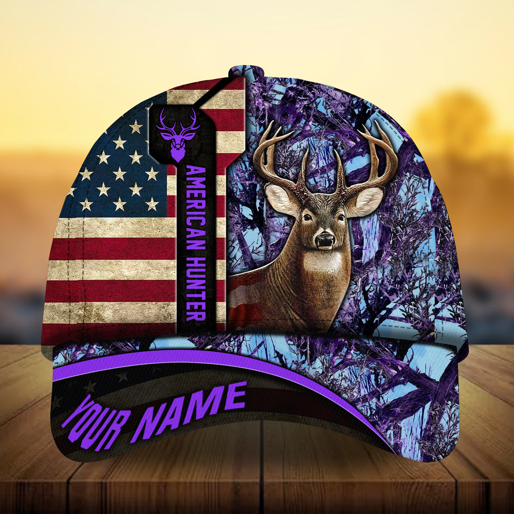 Premium Best Flag Deer American Hunter Hunting Hats 3D Printed Multicolored Personalized Trucker Hats Custom Hats Gifts For Men & Women