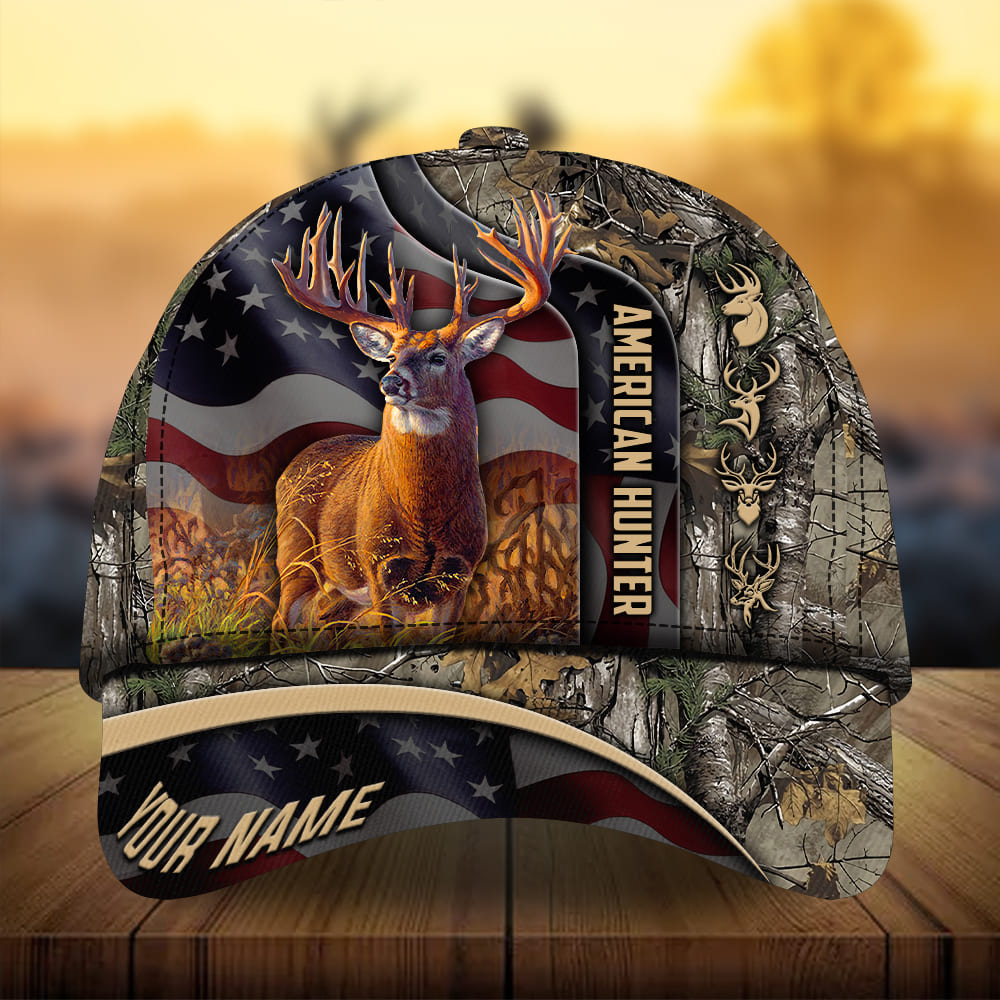 Premium Best Flag Deer Pattern Hunting Hats 3D Printed Multicolored Personalized Trucker Hats Custom Hats Gifts For Men & Women