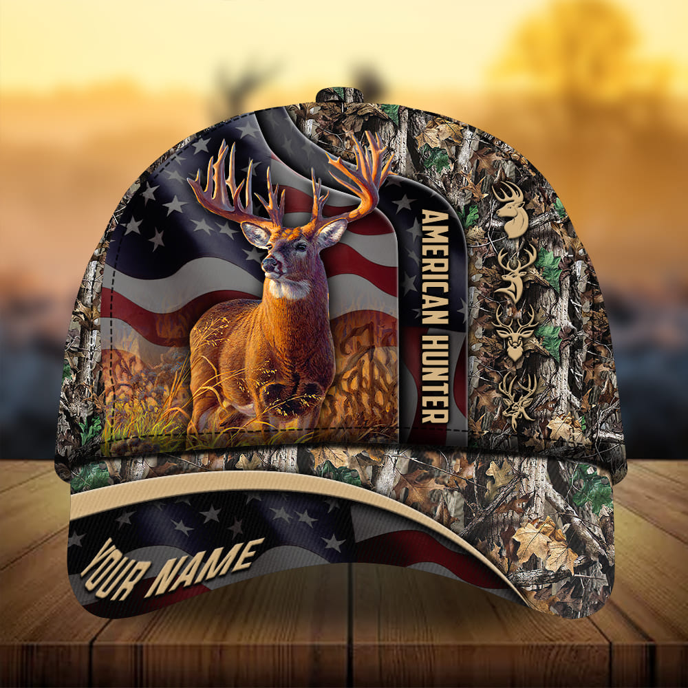 Premium Best Flag Deer Pattern Hunting Hats 3D Printed Multicolored Personalized Trucker Hats Custom Hats Gifts For Men & Women
