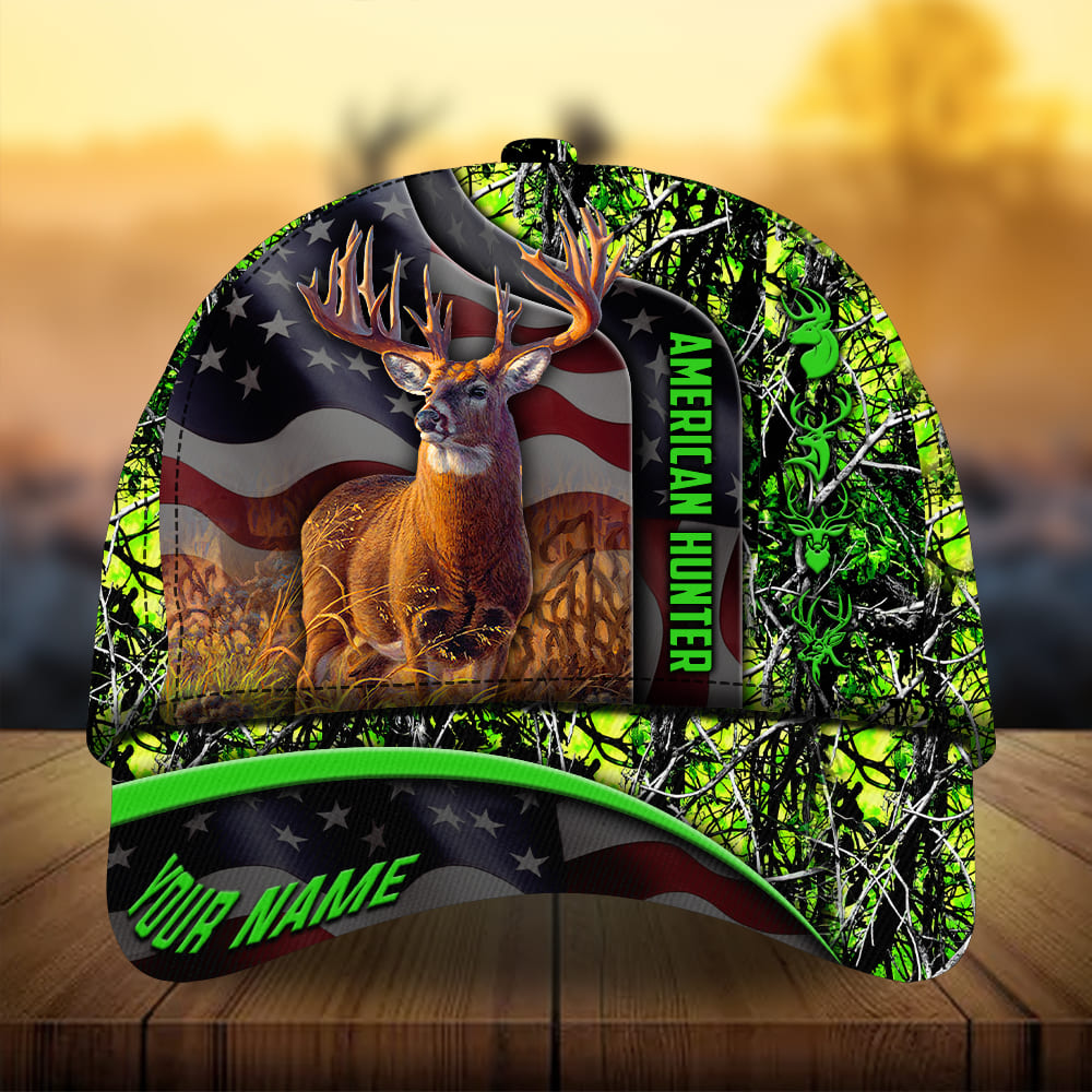 Premium Best Flag Deer Pattern Hunting Hats 3D Printed Multicolored Personalized Trucker Hats Custom Hats Gifts For Men & Women