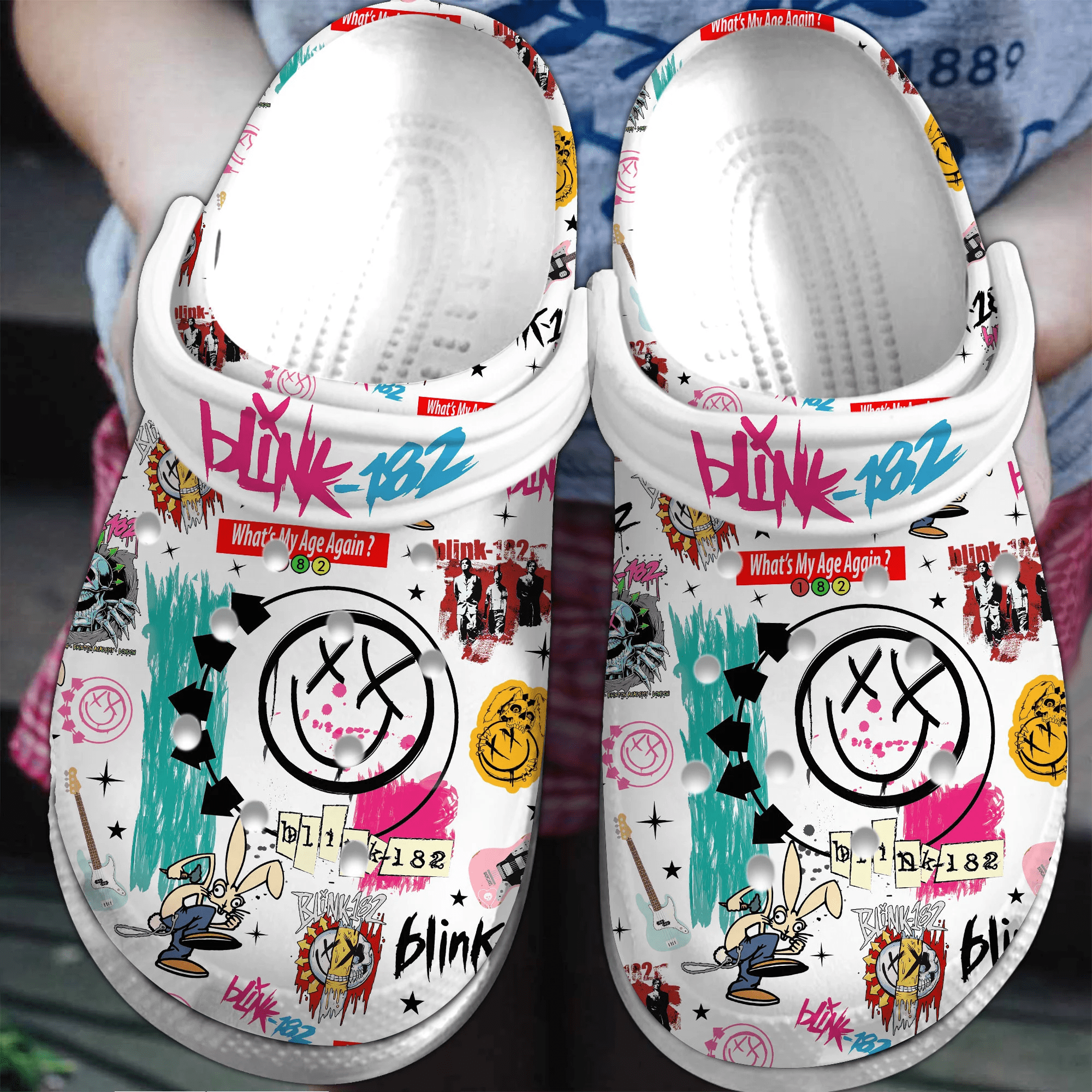 Premium Blink 182 Music Crocs Crocband Clogs Shoes Comfortable For Men Women and Kids