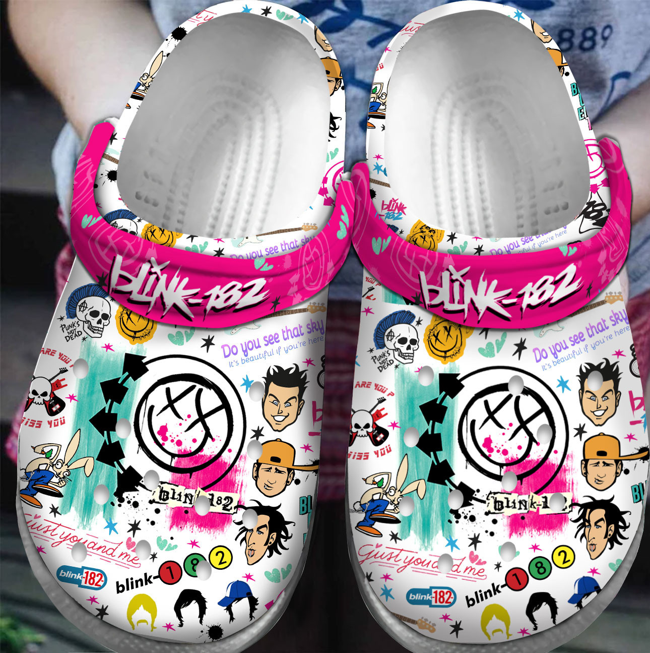 Premium Blink-182 Music Crocs Crocband Clogs Shoes For Men Women and Kids