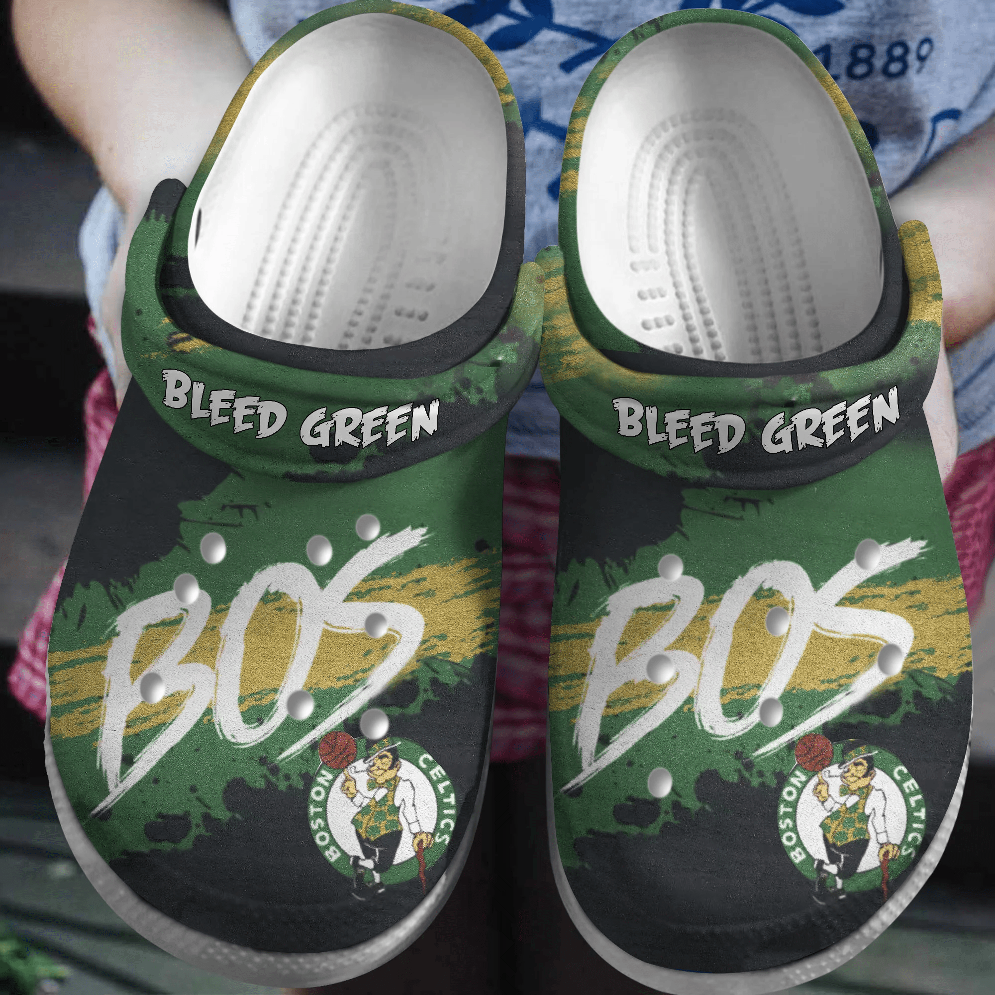 Premium Boston Celtics NBA Sport Crocs Crocband Clogs Shoes Comfortable For Men Women and Kids