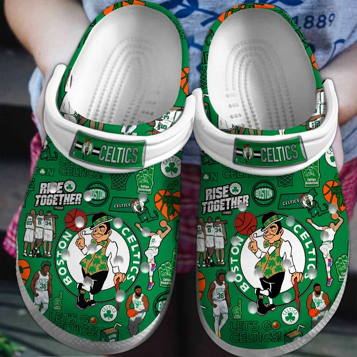 Premium Boston Celtics NBA Sport Crocs Crocband Clogs Shoes For Men Women and Kids