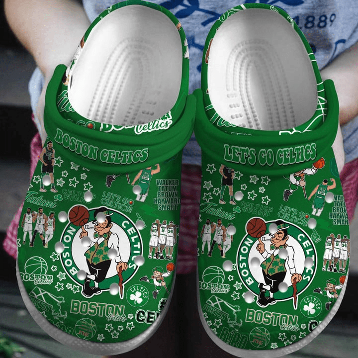 Premium Boston Celtics NBA Sport Crocs Crocband Clogs Shoes For Men Women and Kids