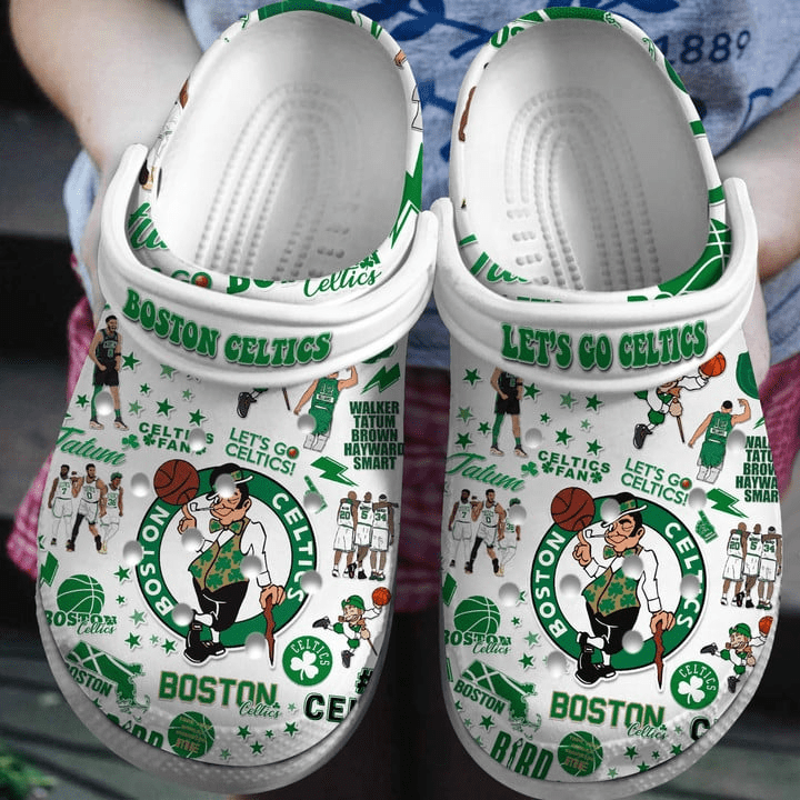 Premium Boston Celtics NBA Sport Crocs Crocband Clogs Shoes For Men Women and Kids