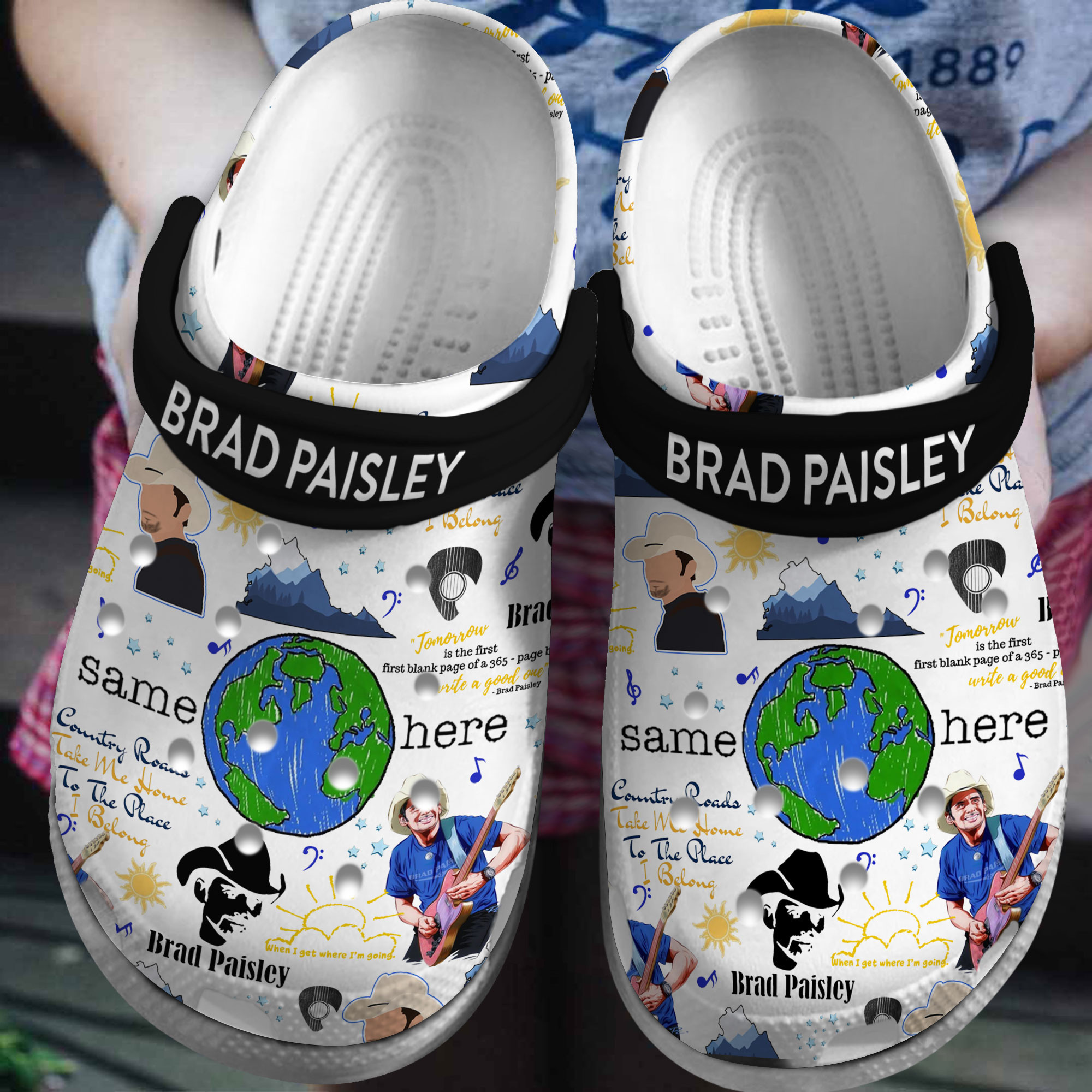 Premium Brad Paisley Music Crocs Crocband Clogs Shoes Comfortable For Men Women and Kids