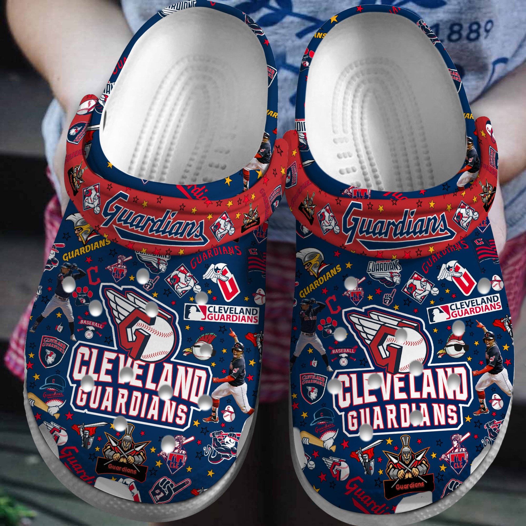 Premium Cleveland Guardians MLB Sport Crocs Crocband Clogs Shoes For Men Women and Kids