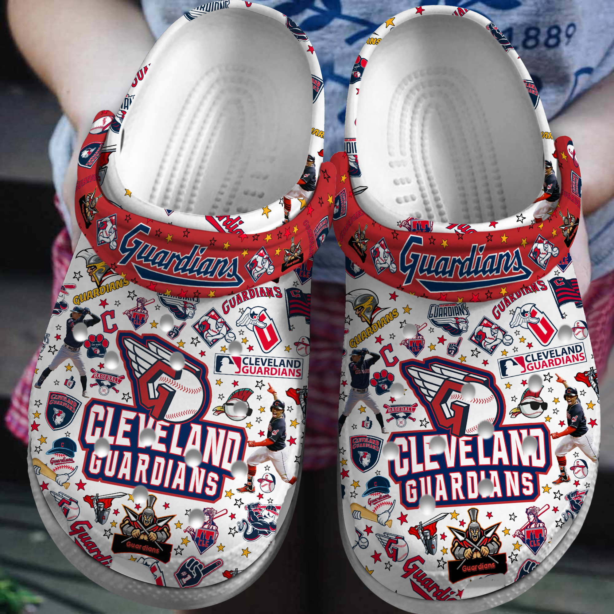 Premium Cleveland Guardians MLB Sport Crocs Crocband Clogs Shoes For Men Women and Kids