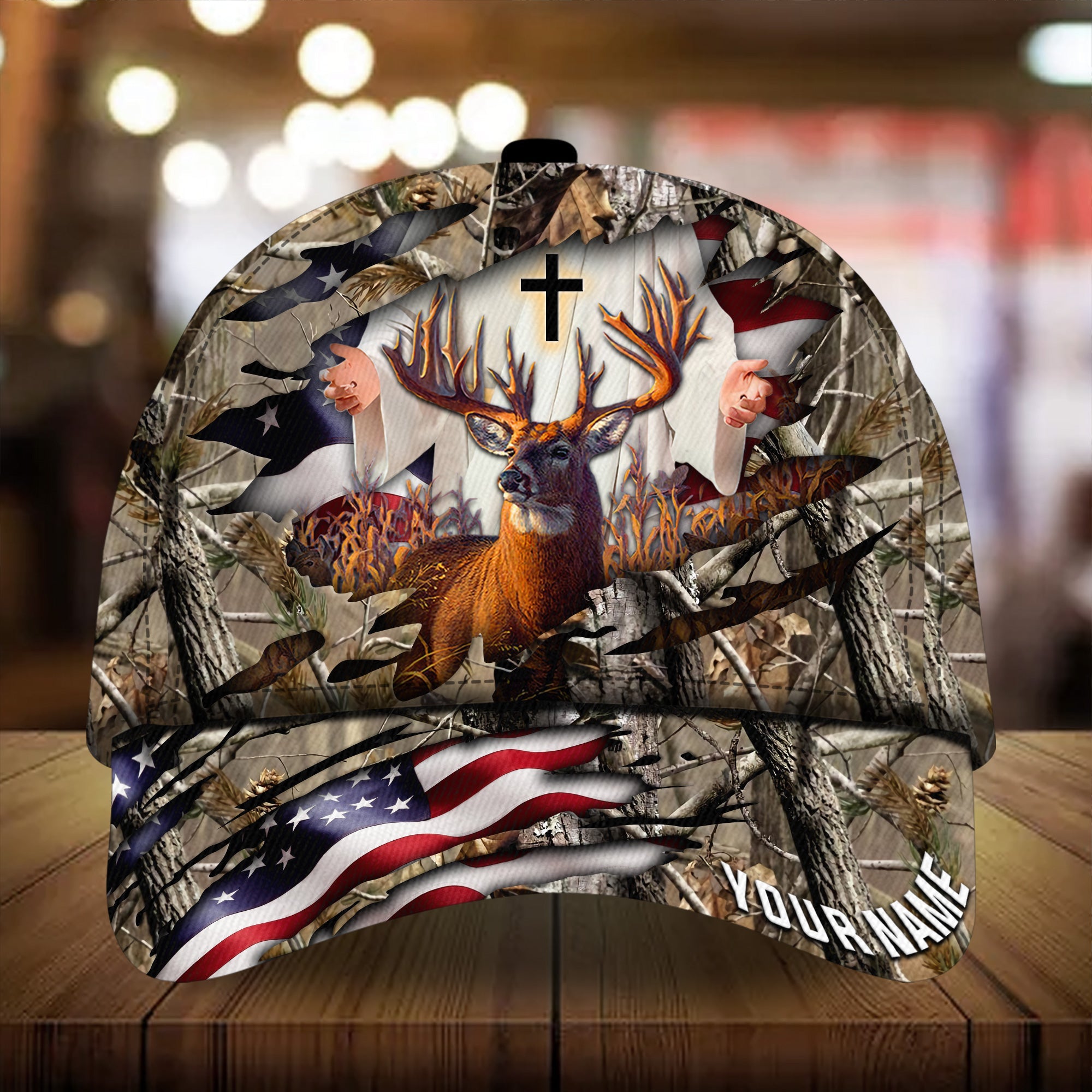 Premium Colorful America Hunting Deer Hunter Hats 3D Multicolor Personalized Trucker Hats Custom Hats Gifts For Men & Women
