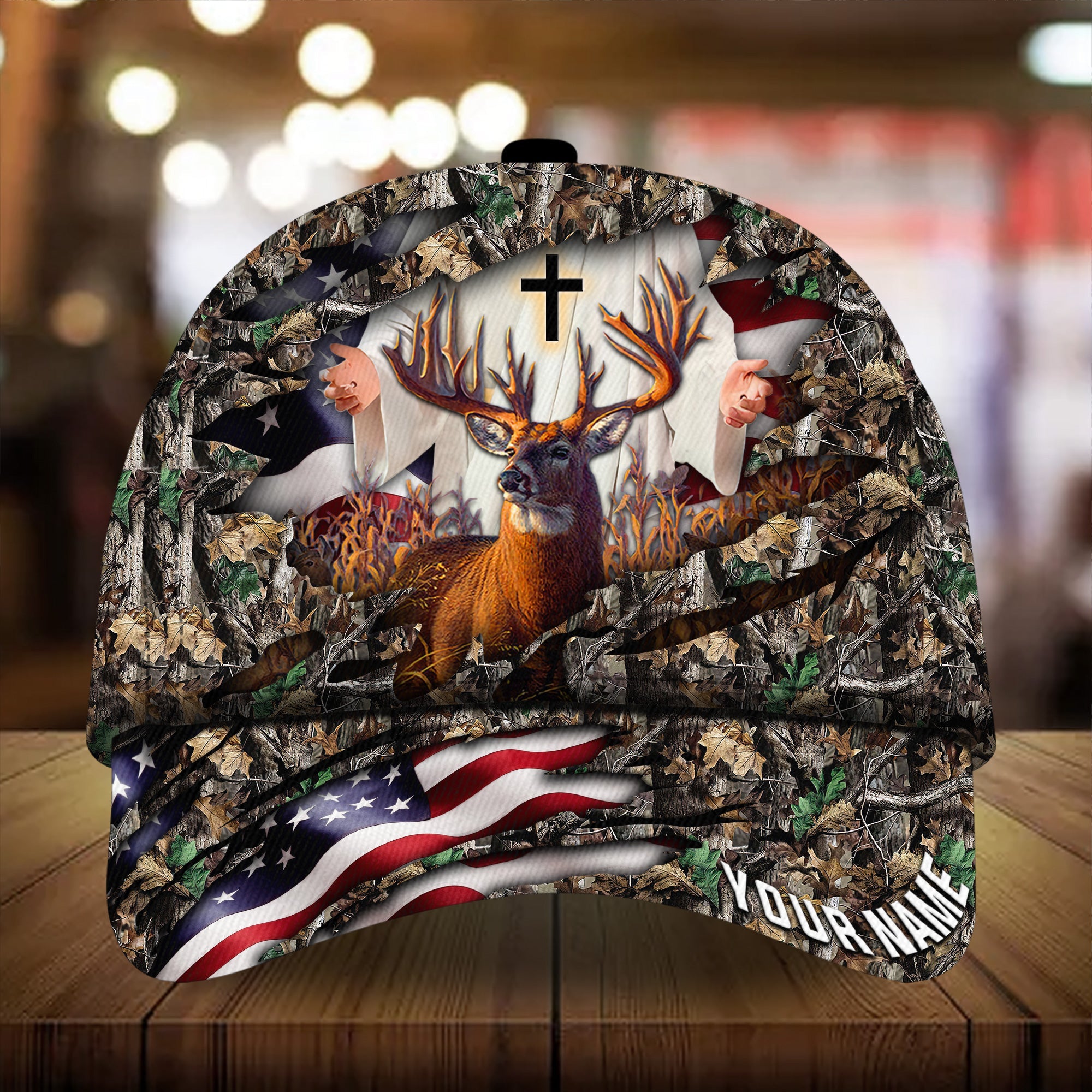 Premium Colorful America Hunting Deer Hunter Hats 3D Multicolor Personalized Trucker Hats Custom Hats Gifts For Men & Women