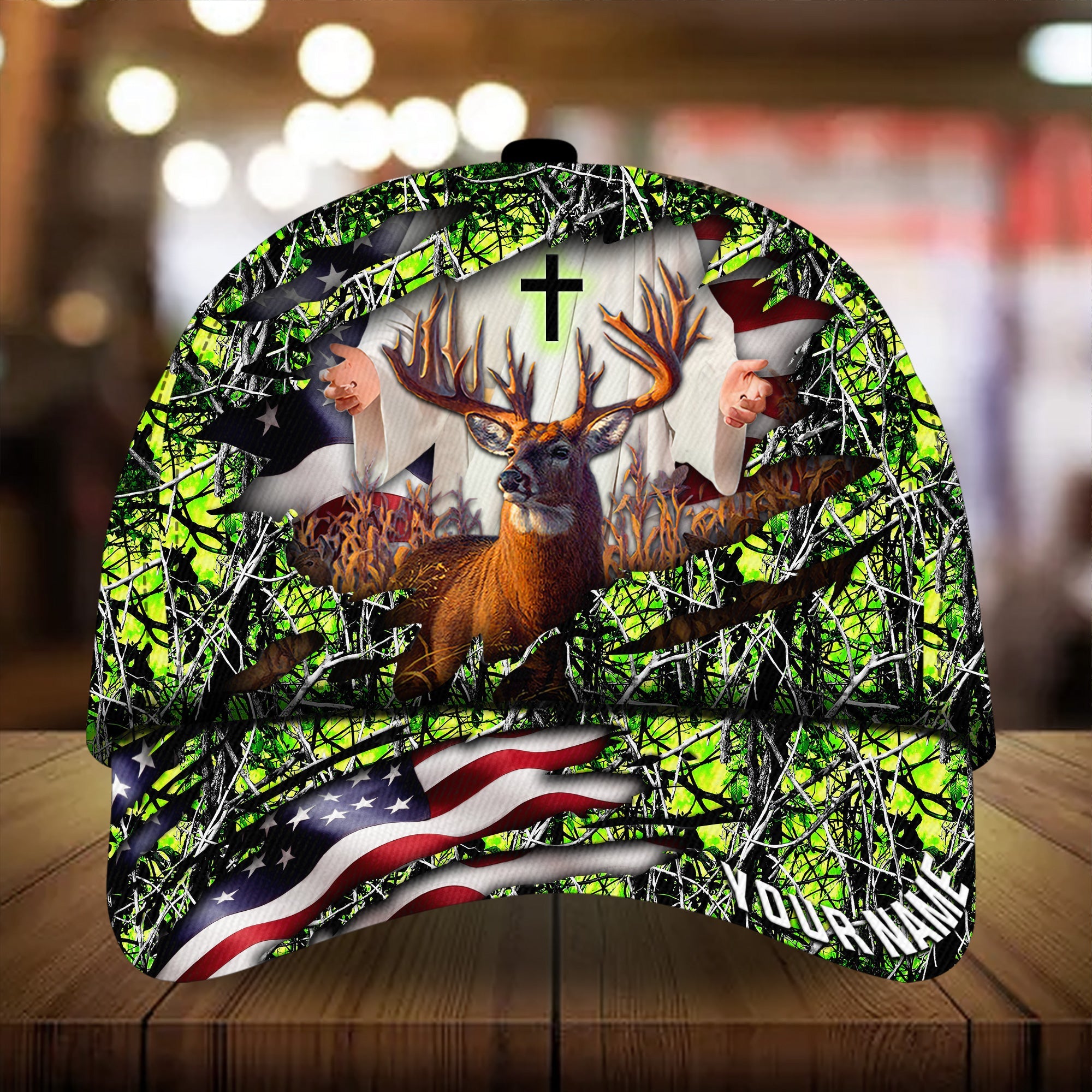 Premium Colorful America Hunting Deer Hunter Hats 3D Multicolor Personalized Trucker Hats Custom Hats Gifts For Men & Women