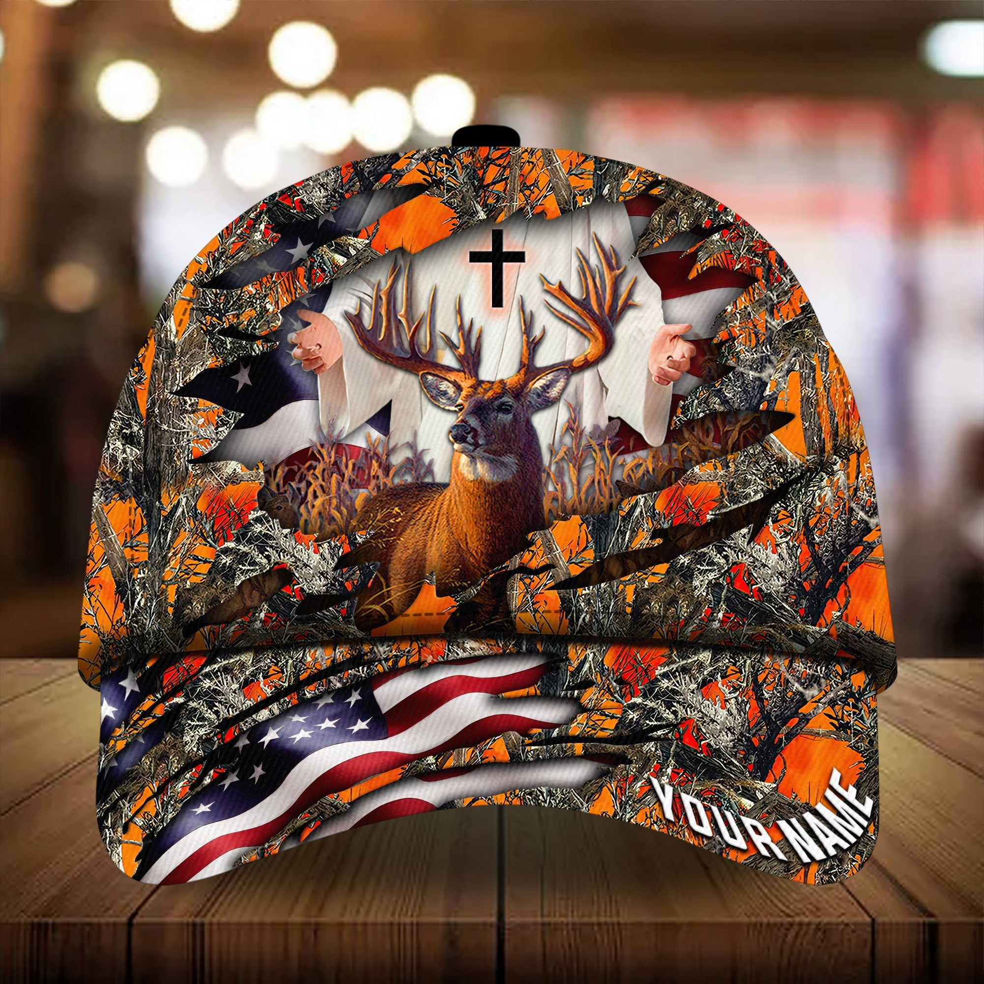 Premium Colorful America Hunting Deer Hunter Hats 3D Multicolor Personalized Trucker Hats Custom Hats Gifts For Men & Women