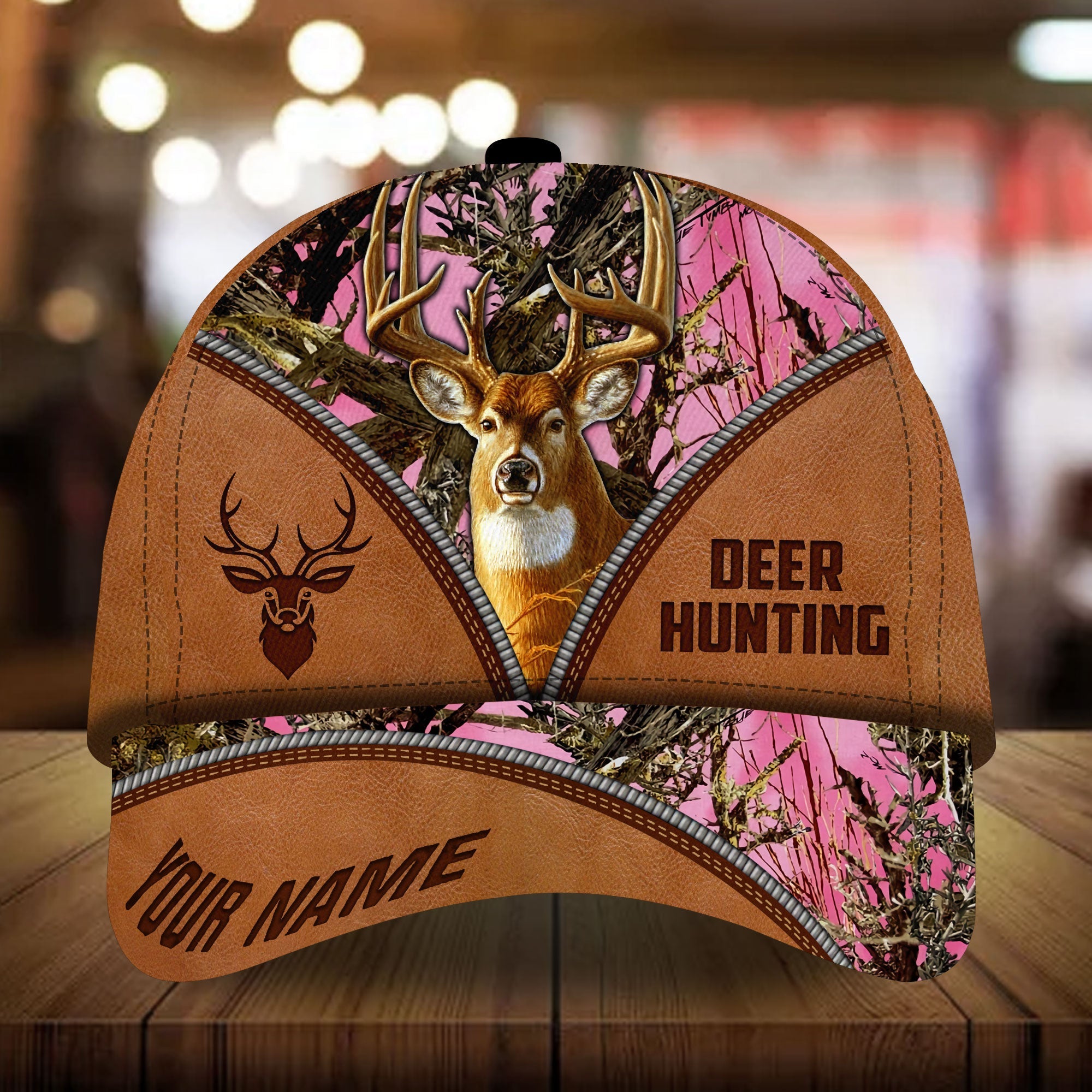 Premium Cool Deer Hunting Leather Hunting Hats 3D Multicolored Personalized Trucker Hats Custom Hats Gifts For Men & Women