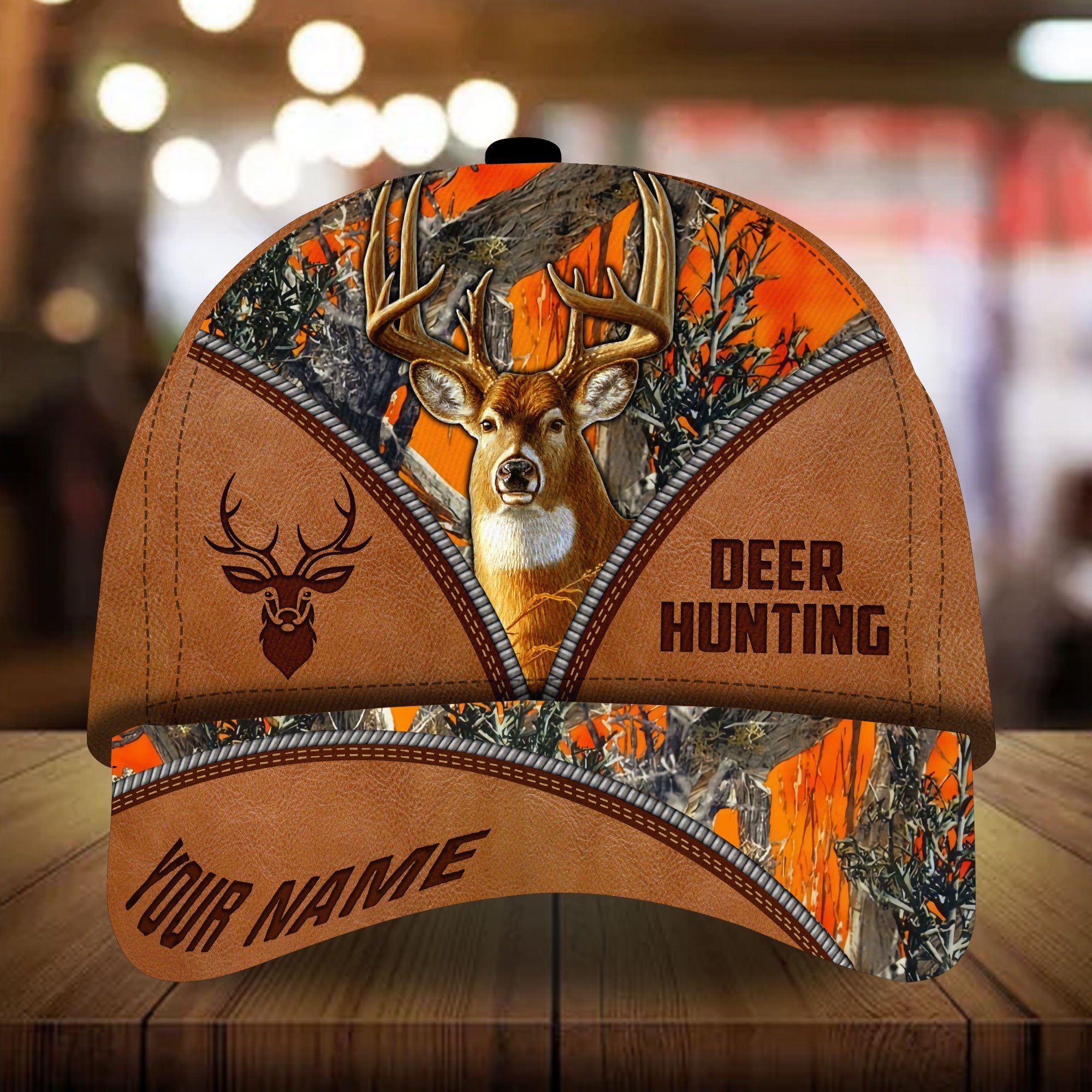 Premium Cool Deer Hunting Leather Hunting Hats 3D Multicolored Personalized Trucker Hats Custom Hats Gifts For Men & Women