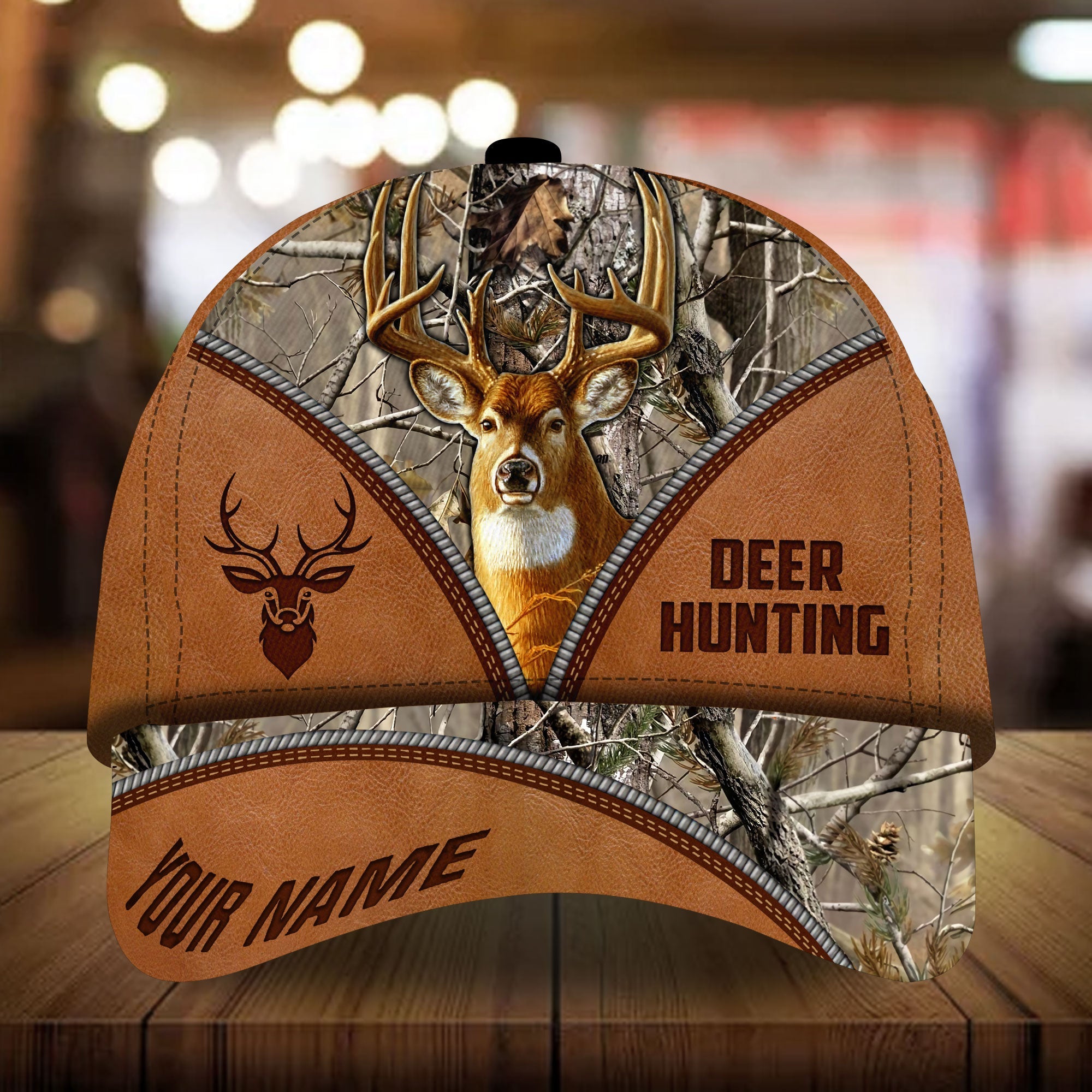Premium Cool Deer Hunting Leather Hunting Hats 3D Multicolored Personalized Trucker Hats Custom Hats Gifts For Men & Women