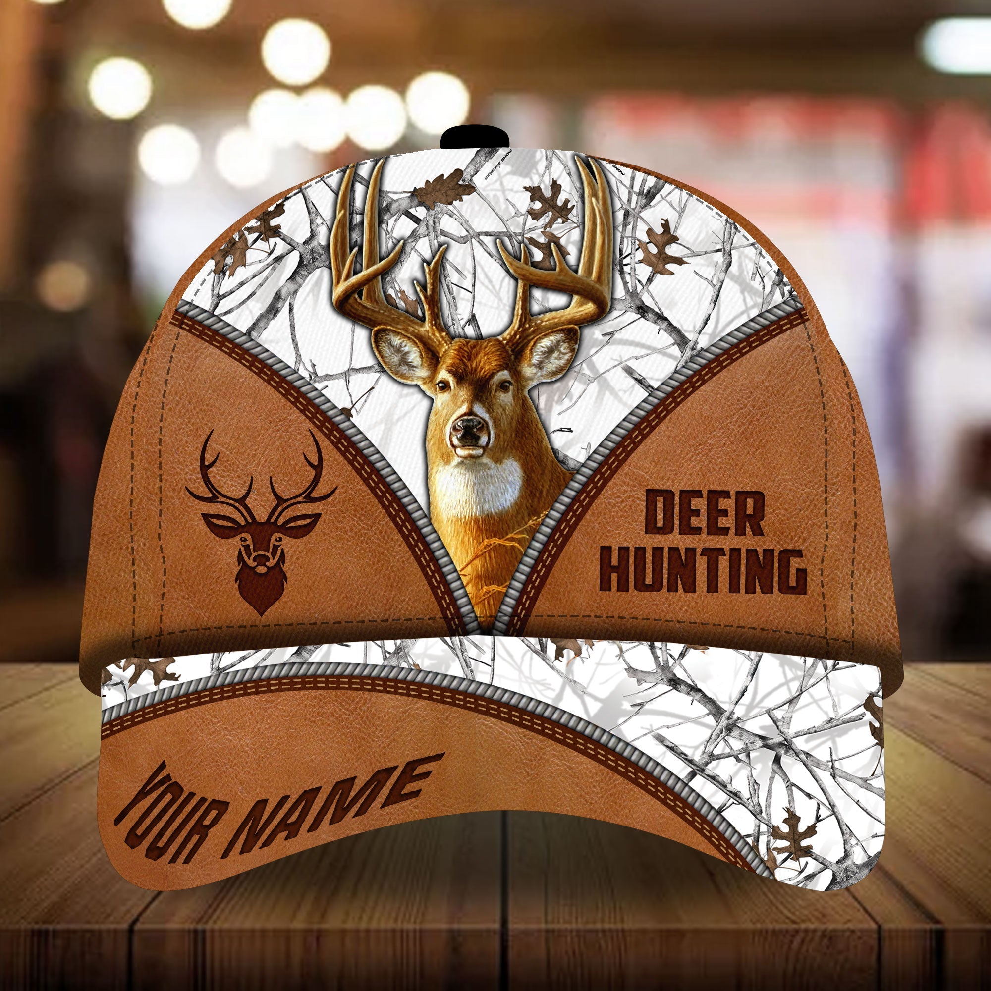 Premium Cool Deer Hunting Leather Hunting Hats 3D Multicolored Personalized Trucker Hats Custom Hats Gifts For Men & Women