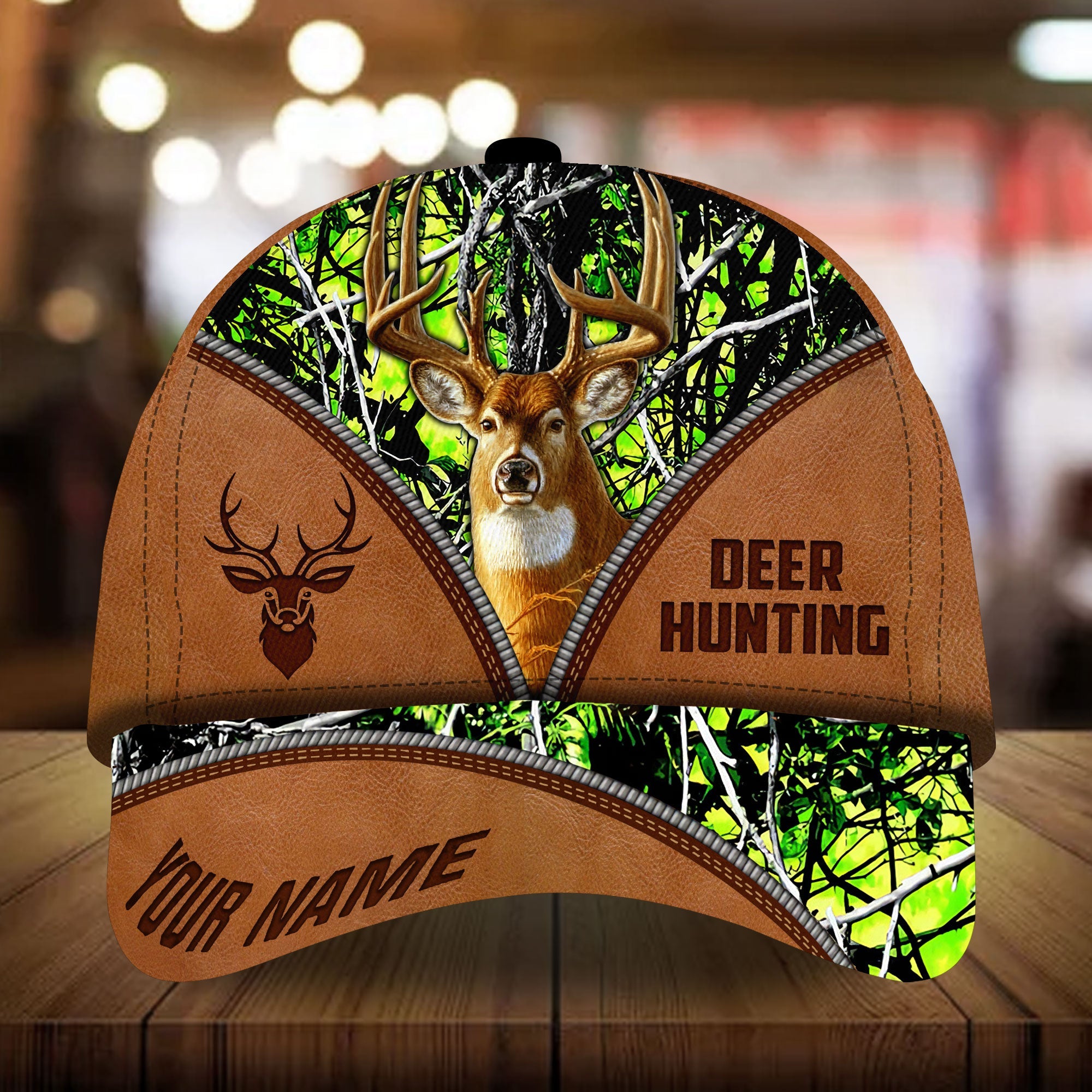 Premium Cool Deer Hunting Leather Hunting Hats 3D Multicolored Personalized Trucker Hats Custom Hats Gifts For Men & Women