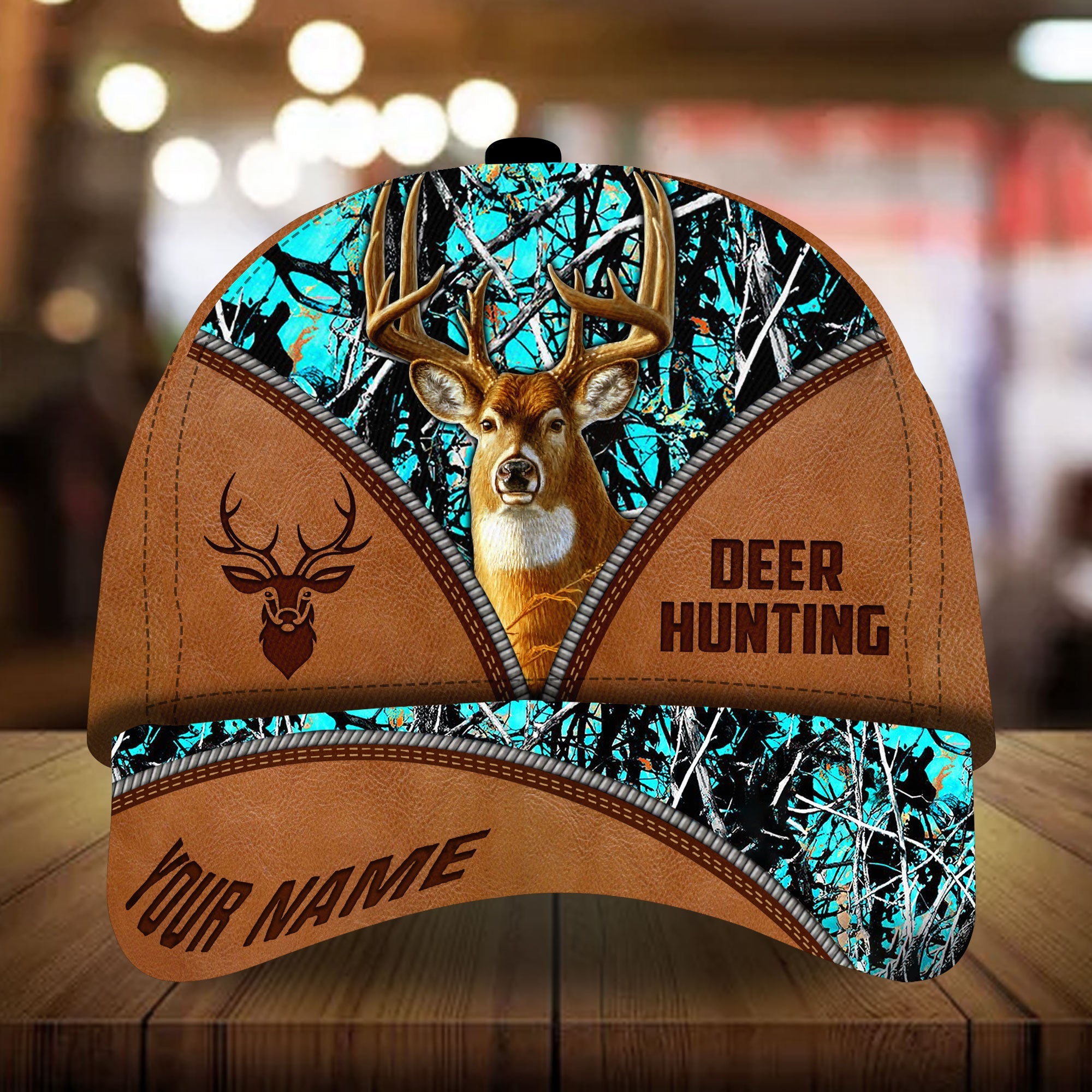 Premium Cool Deer Hunting Leather Hunting Hats 3D Multicolored Personalized Trucker Hats Custom Hats Gifts For Men & Women