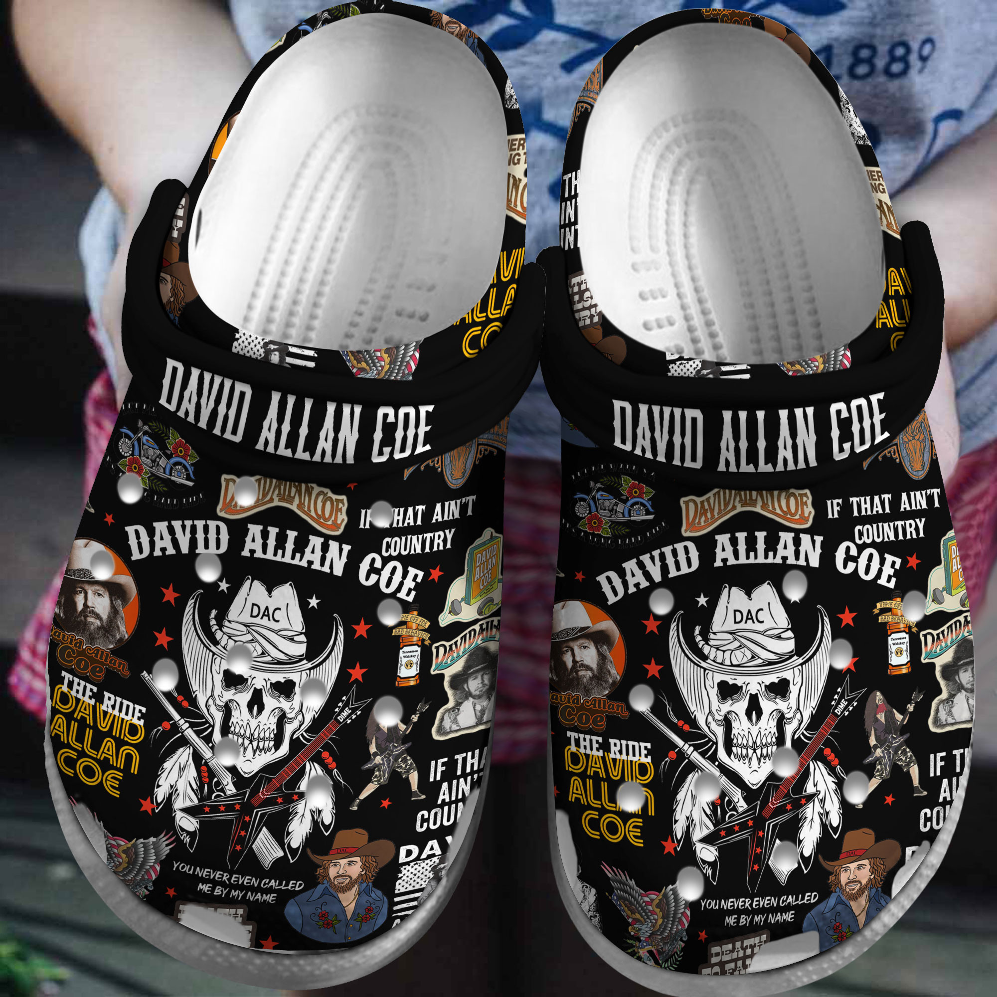 Premium David Allan Coe Music Crocs Crocband Clogs Shoes Comfortable For Men Women and Kids