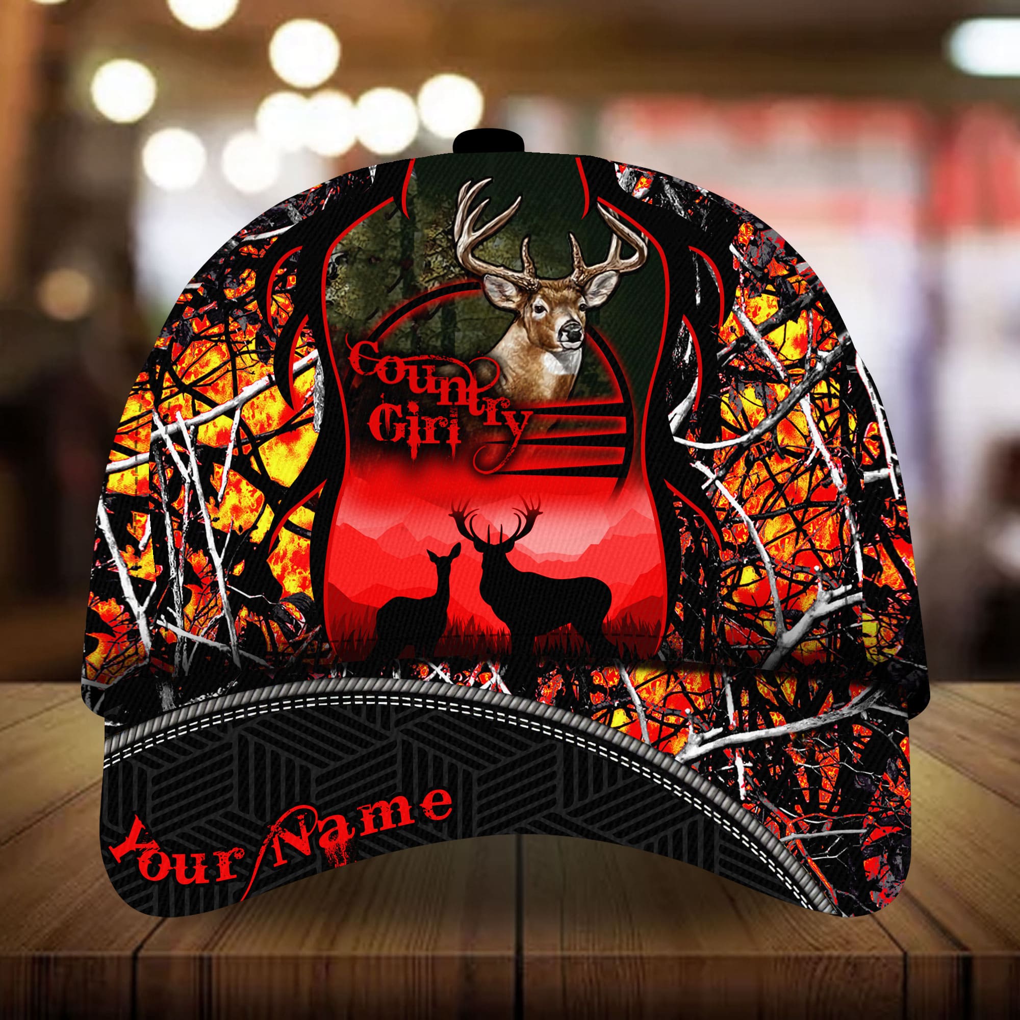 Premium Deer Country Girl Hats 3D Multicolored Trucker Hats Custom Hats Gifts For Men & Women