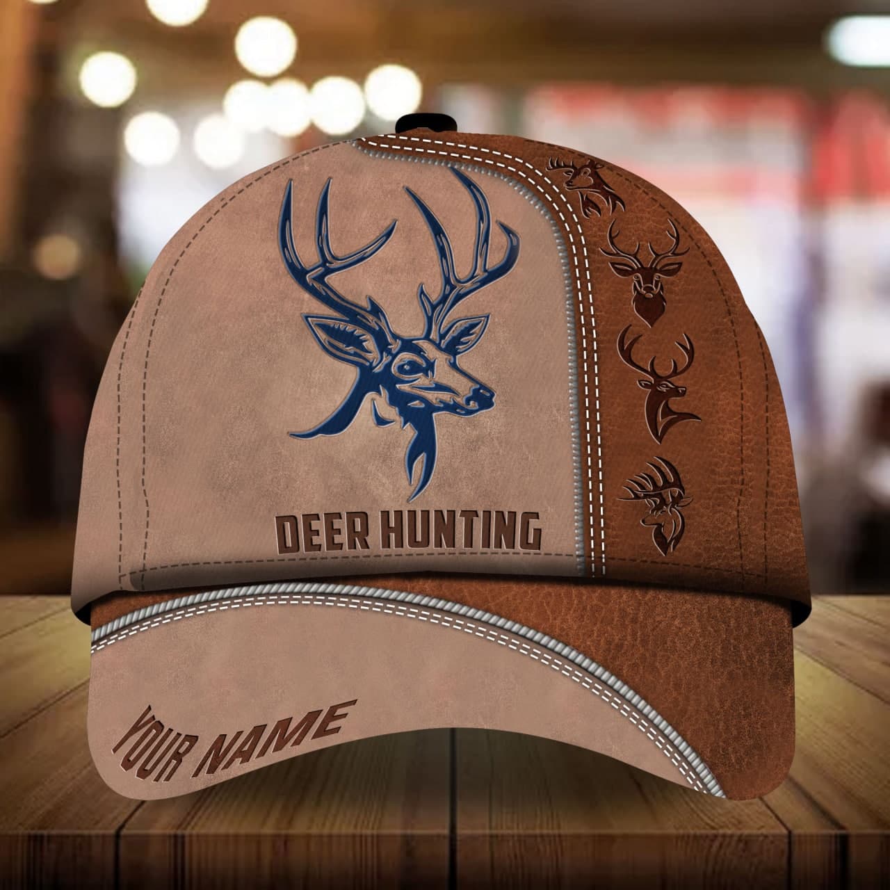 Premium Deer Hunting Hats 3D Brown Personalized Trucker Hats Custom Hats Gifts For Men & Women