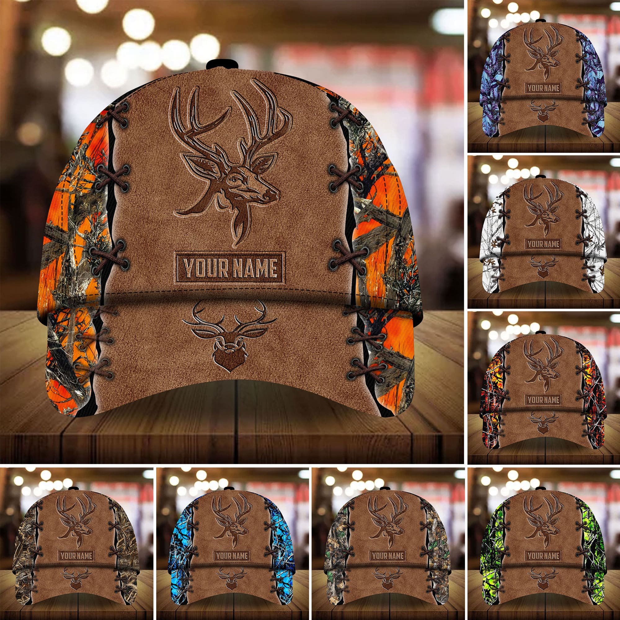 Premium Deer Hunting Hats Multicolored Personalized Trucker Hats Custom Hats Gifts For Men & Women