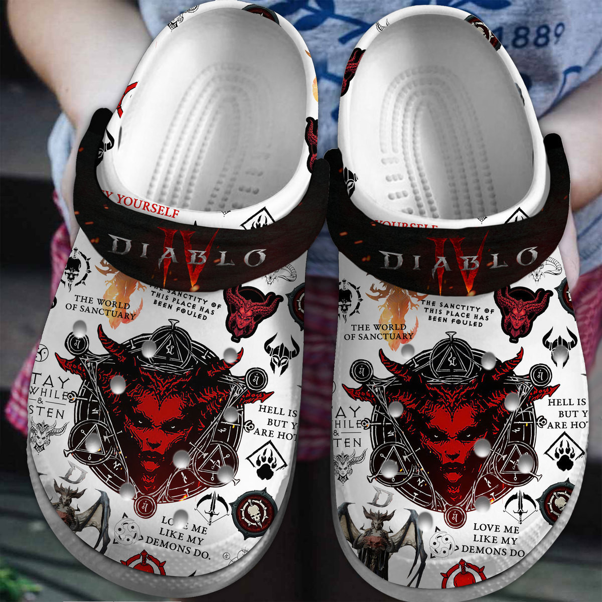 Premium Diablo 4 Game Crocs Crocband Clogs Shoes Comfortable For Men Women and Kids