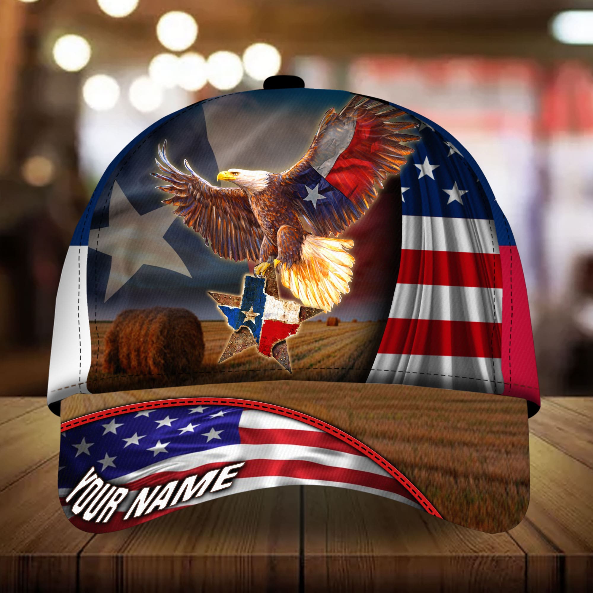Premium Eagle 3D Hat, United State Of Texas Personalized Trucker Hats Custom Hats Gifts For Men & Women