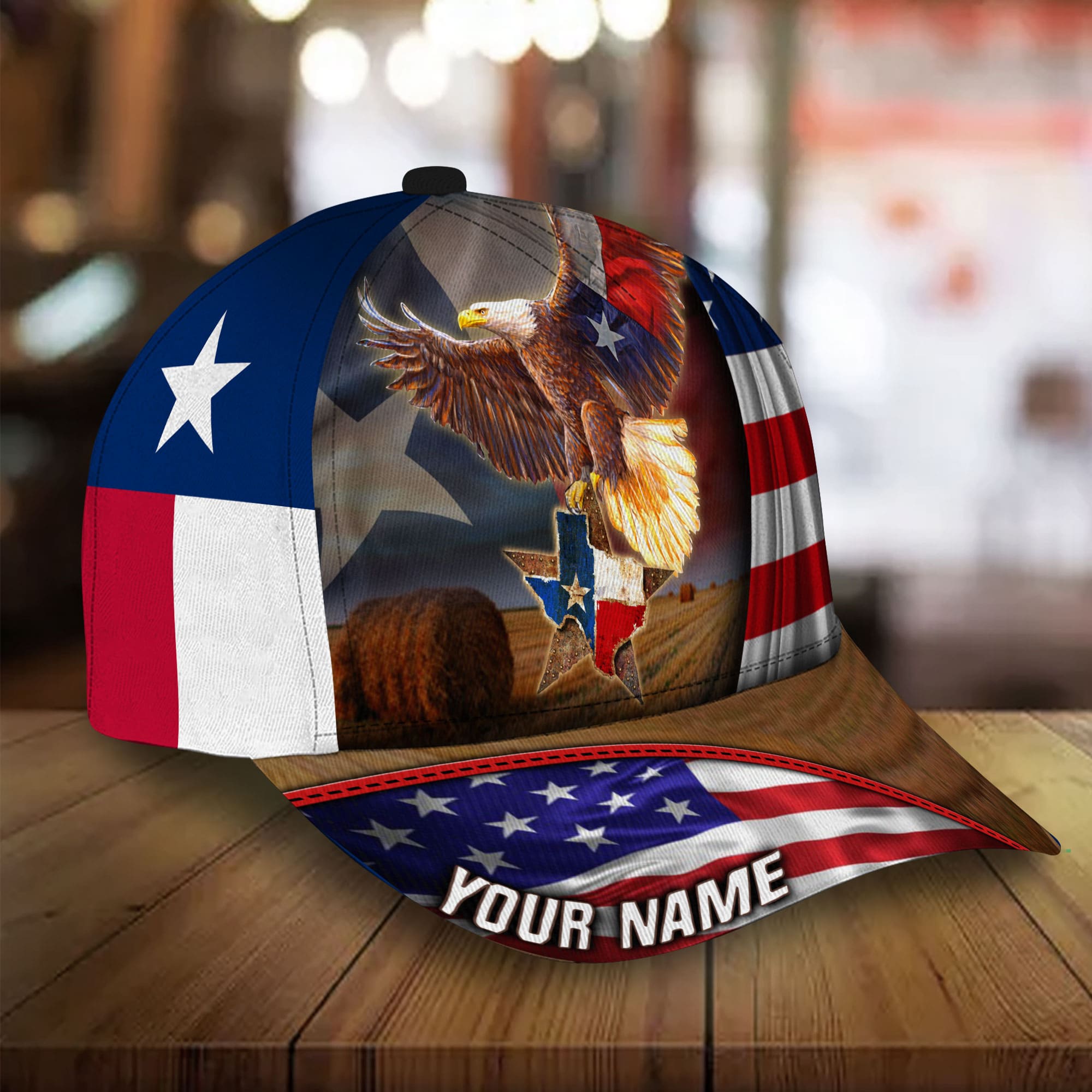 Premium Eagle 3D Hat, United State Of Texas Personalized Trucker Hats Custom Hats Gifts For Men & Women