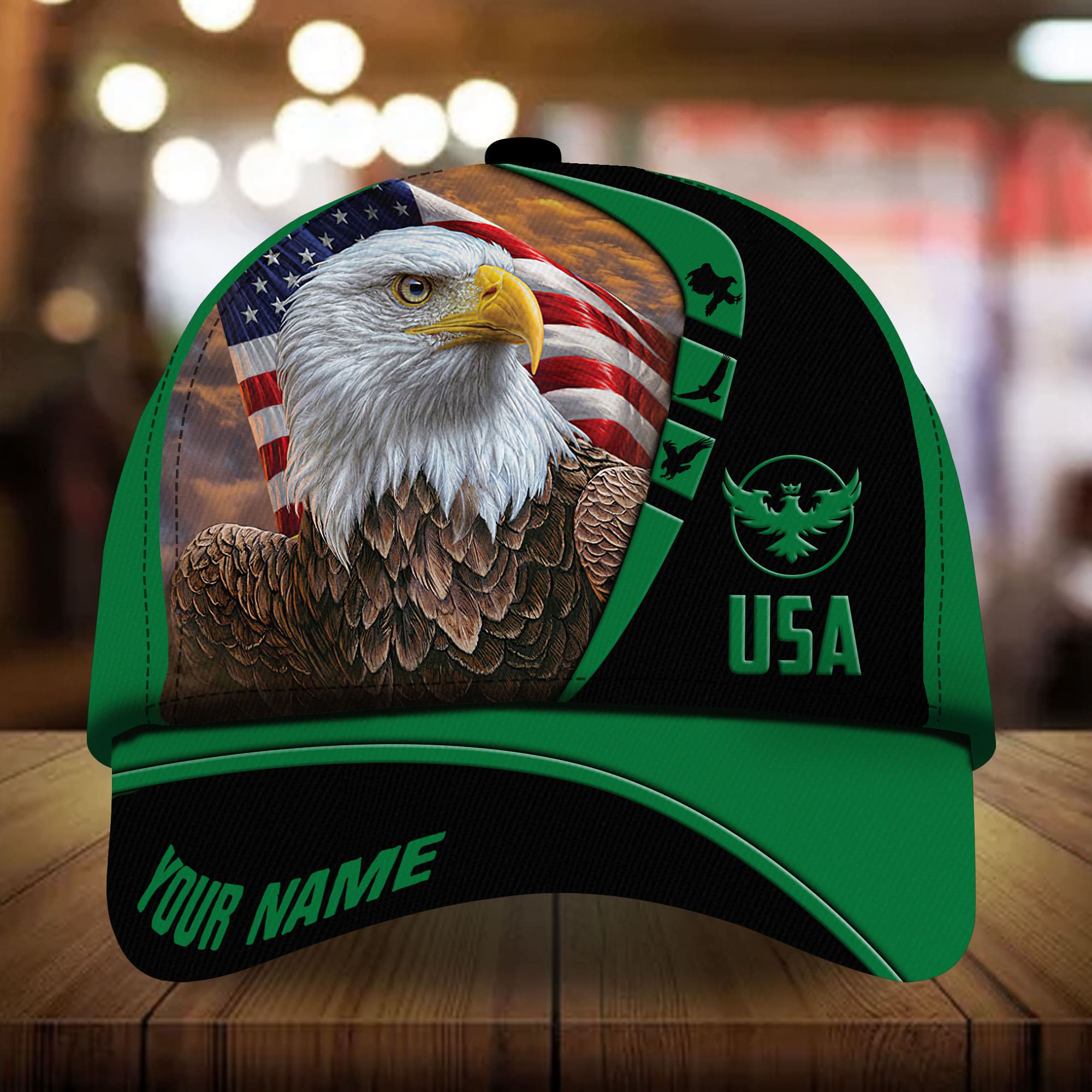 Premium Eagle Patriot 3D Art Cap USA Eagle Hat Multicolor Personalized Trucker Hats Custom Hats Gifts For Men & Women