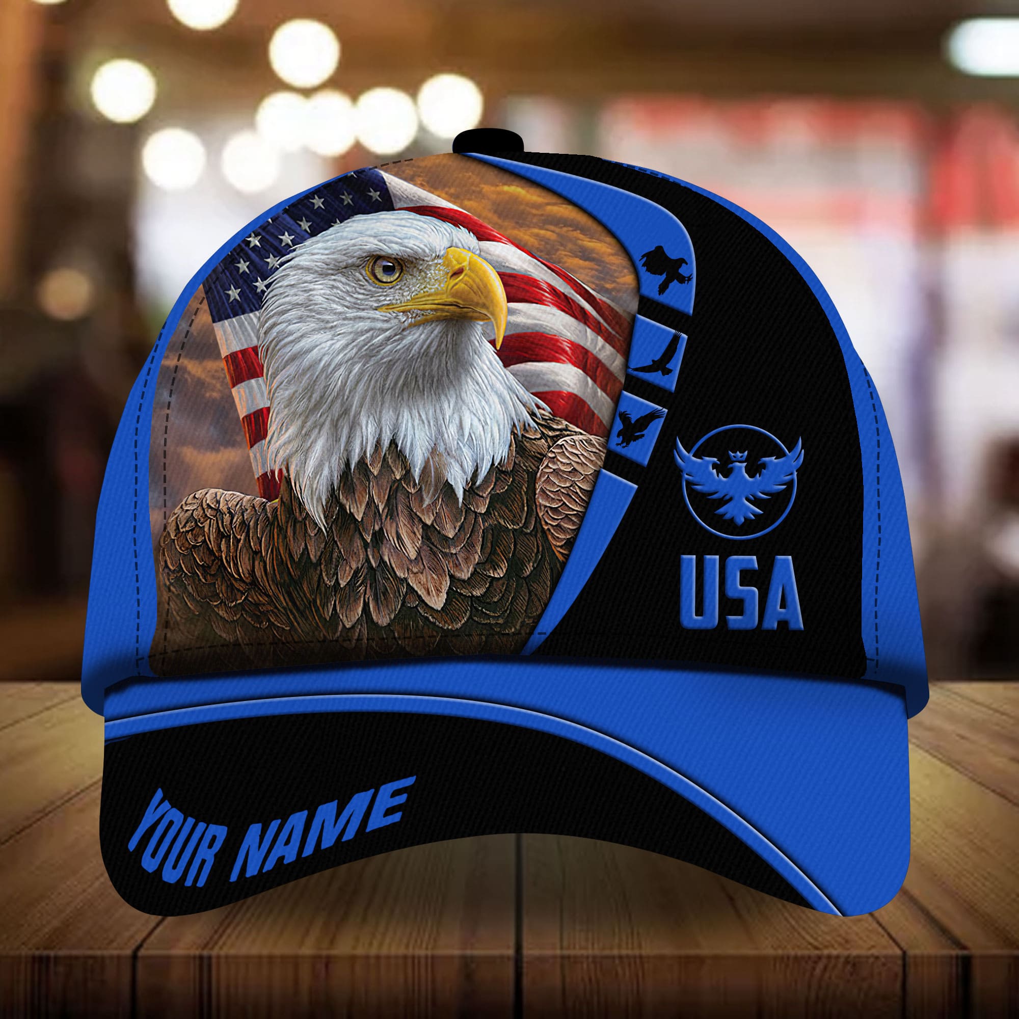 Premium Eagle Patriot 3D Art Cap USA Eagle Hat Multicolor Personalized Trucker Hats Custom Hats Gifts For Men & Women