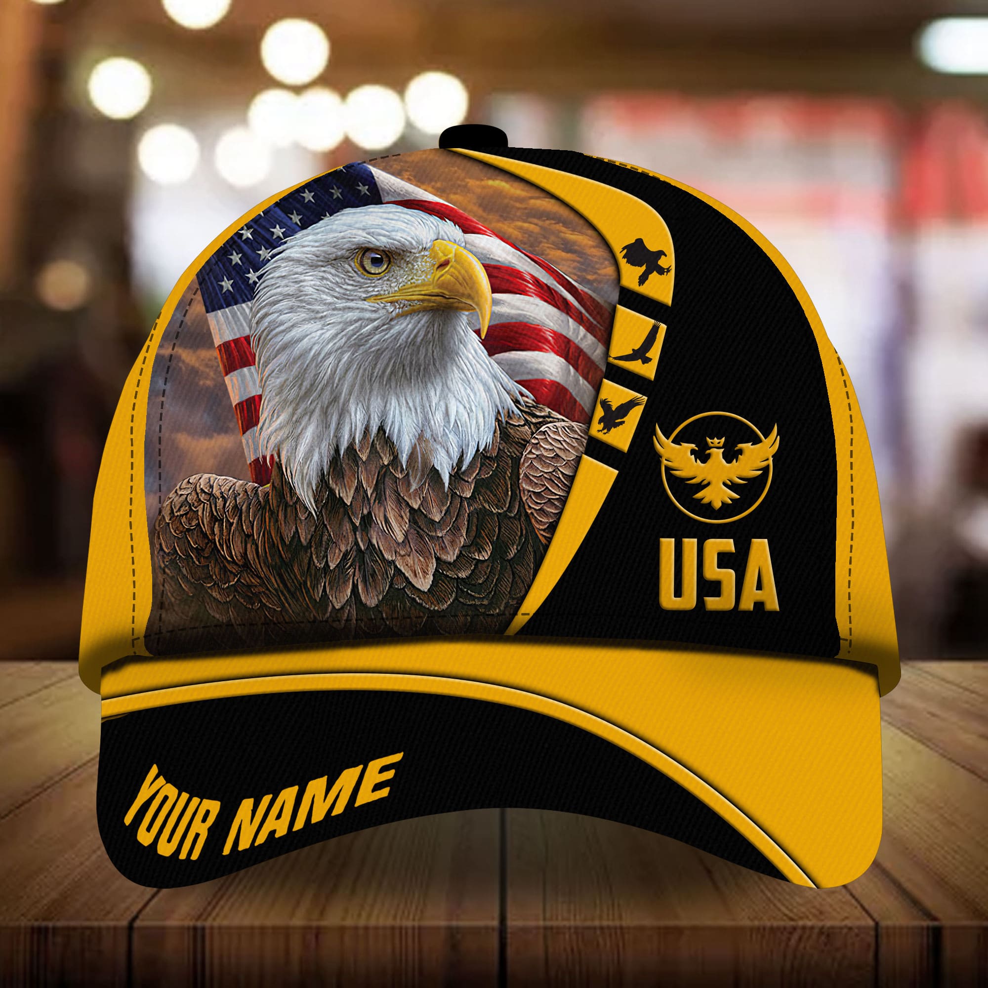 Premium Eagle Patriot 3D Art Cap USA Eagle Hat Multicolor Personalized Trucker Hats Custom Hats Gifts For Men & Women